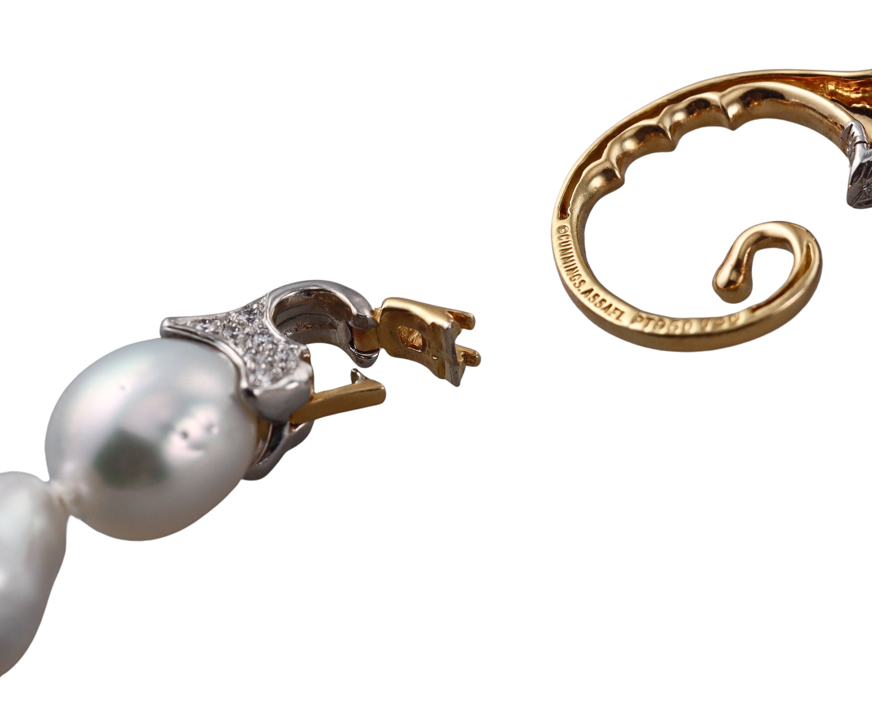 Assael Angela Cummings Baroque South Sea Pearl Diamond Seahorse Gold Necklace