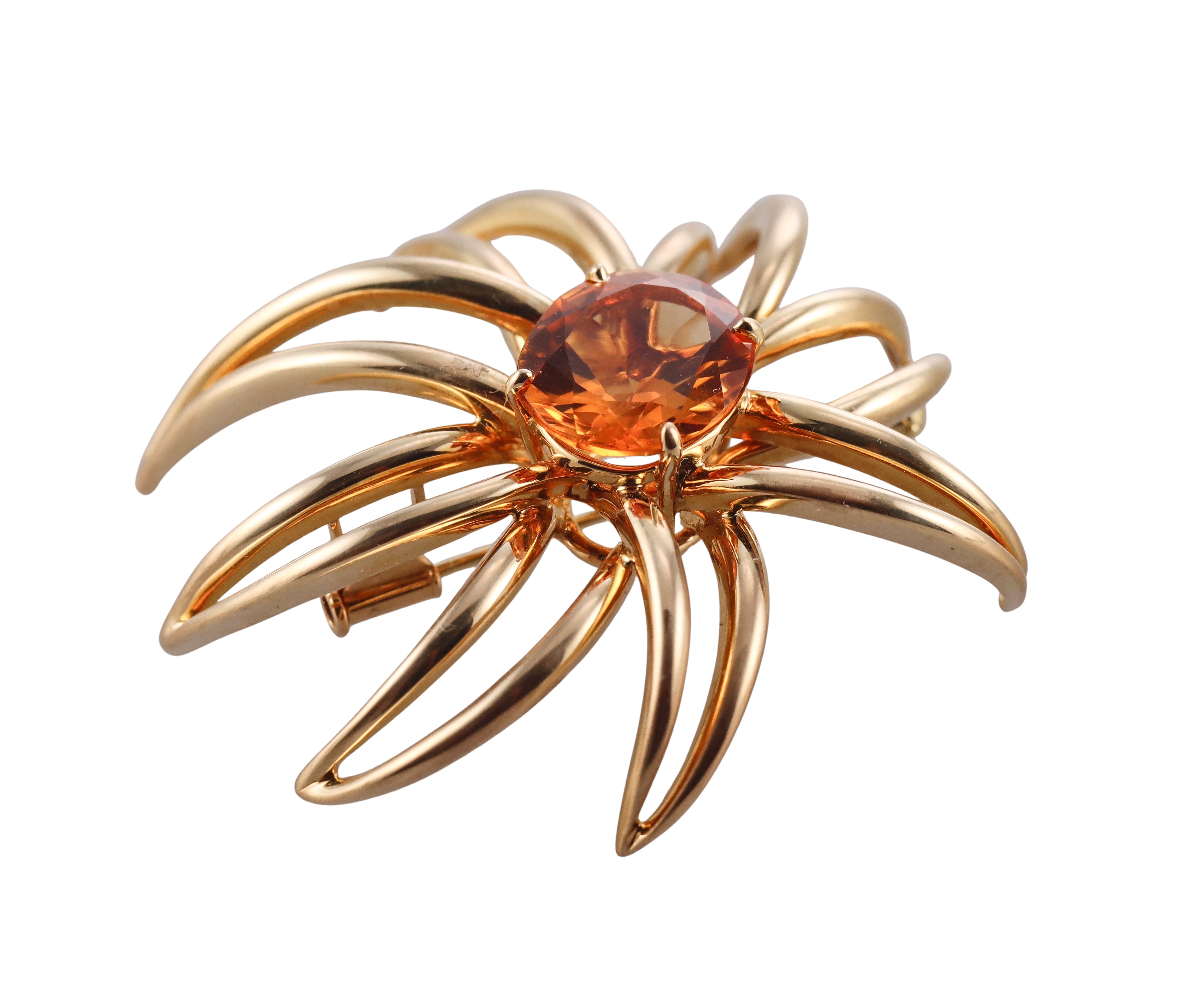 Tiffany & Co. Fireworks Citrine Gold Brooch