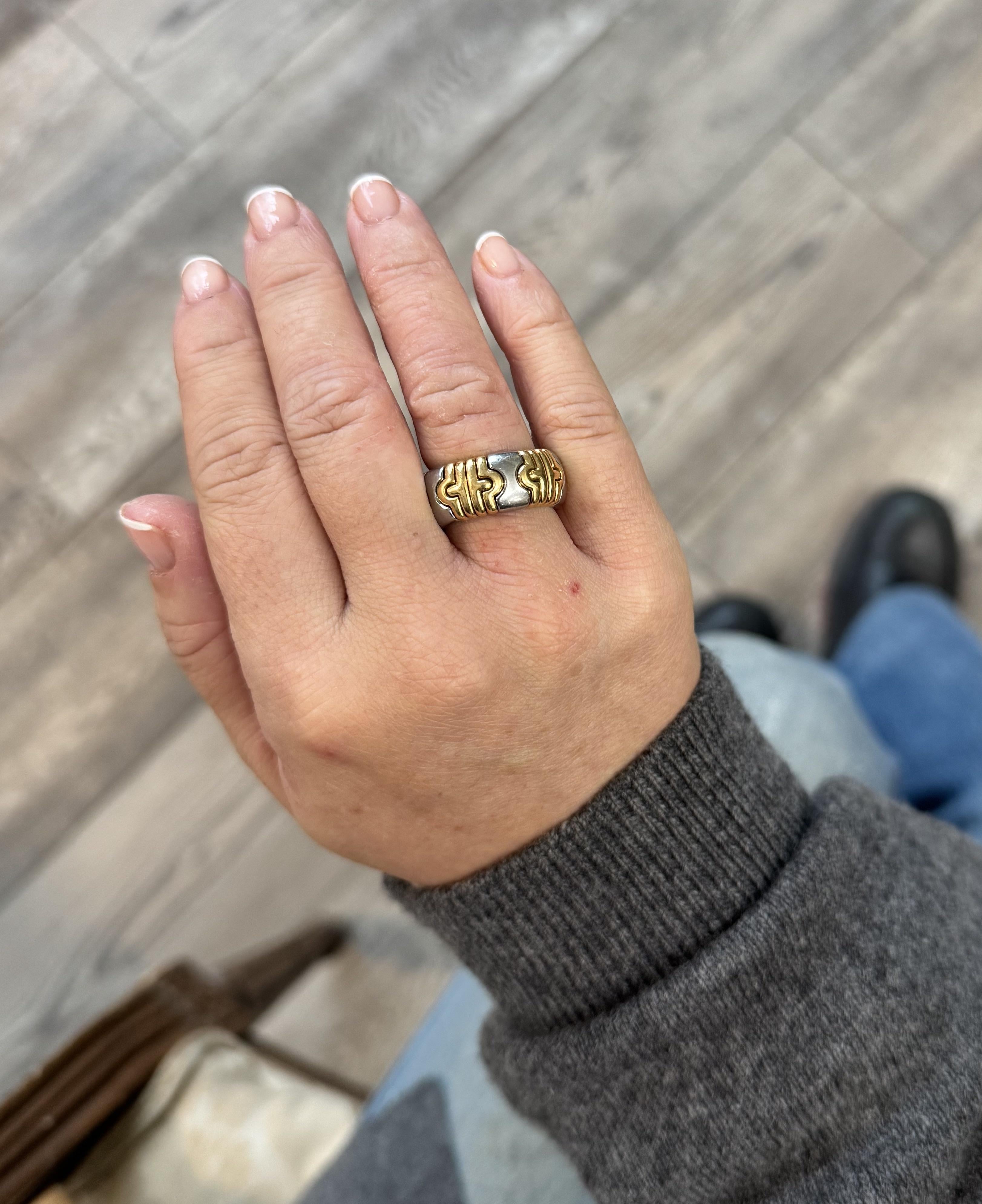 Bulgari Parentesi Gold Steel Ring