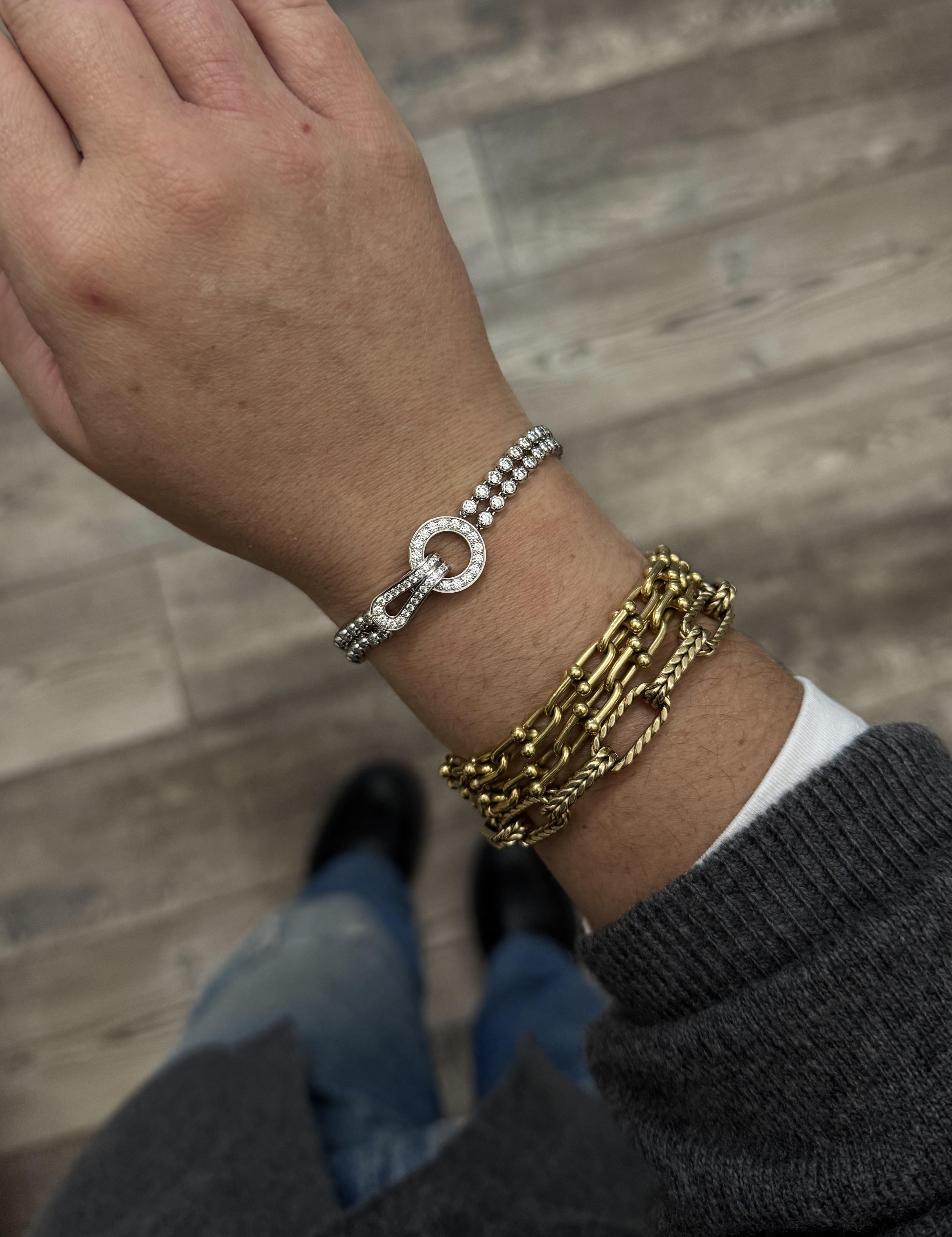 Cartier Agrafe Diamond Gold Bracelet