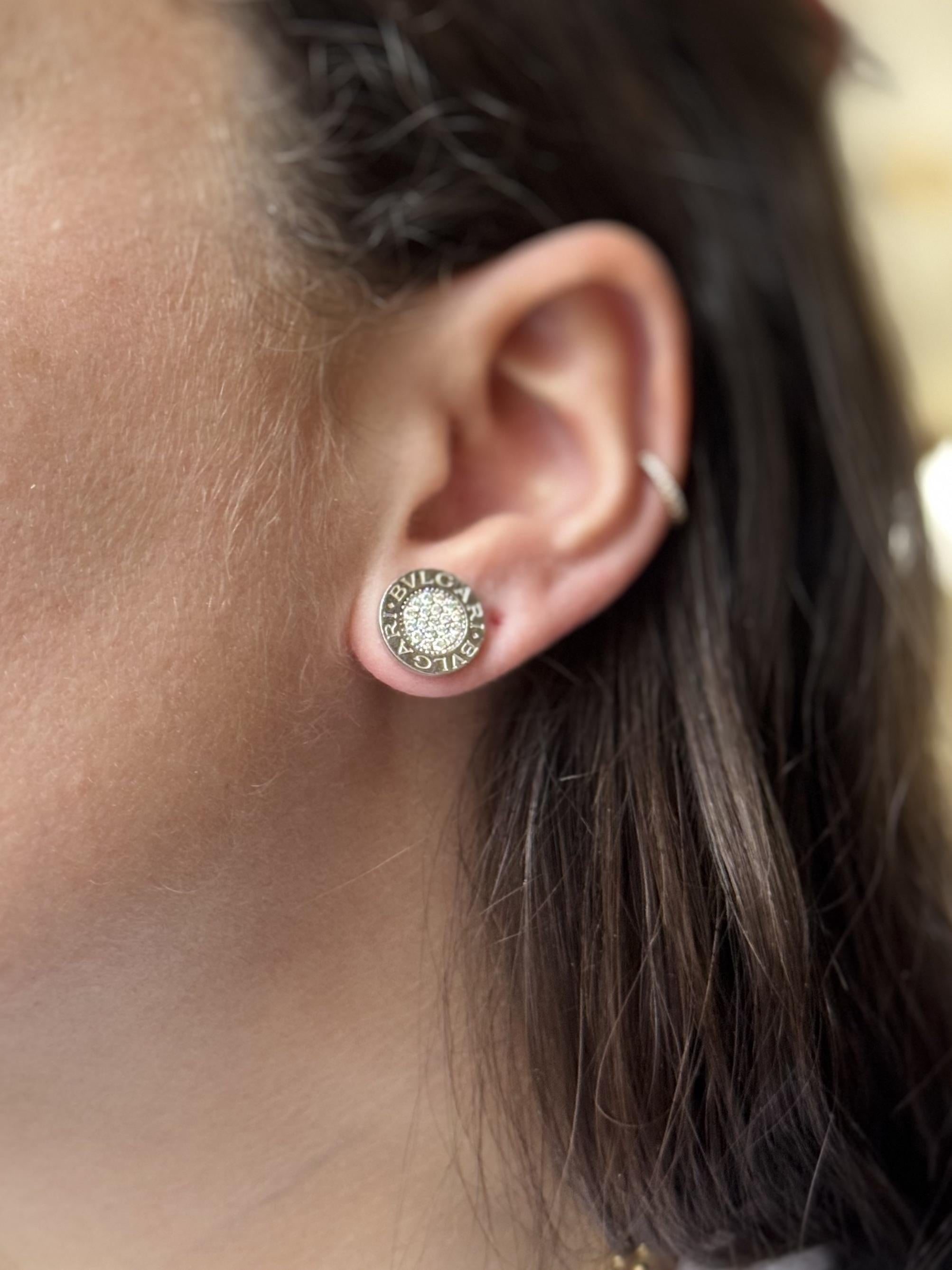 Bulgari Bvlgari Diamond Gold Stud Earrings