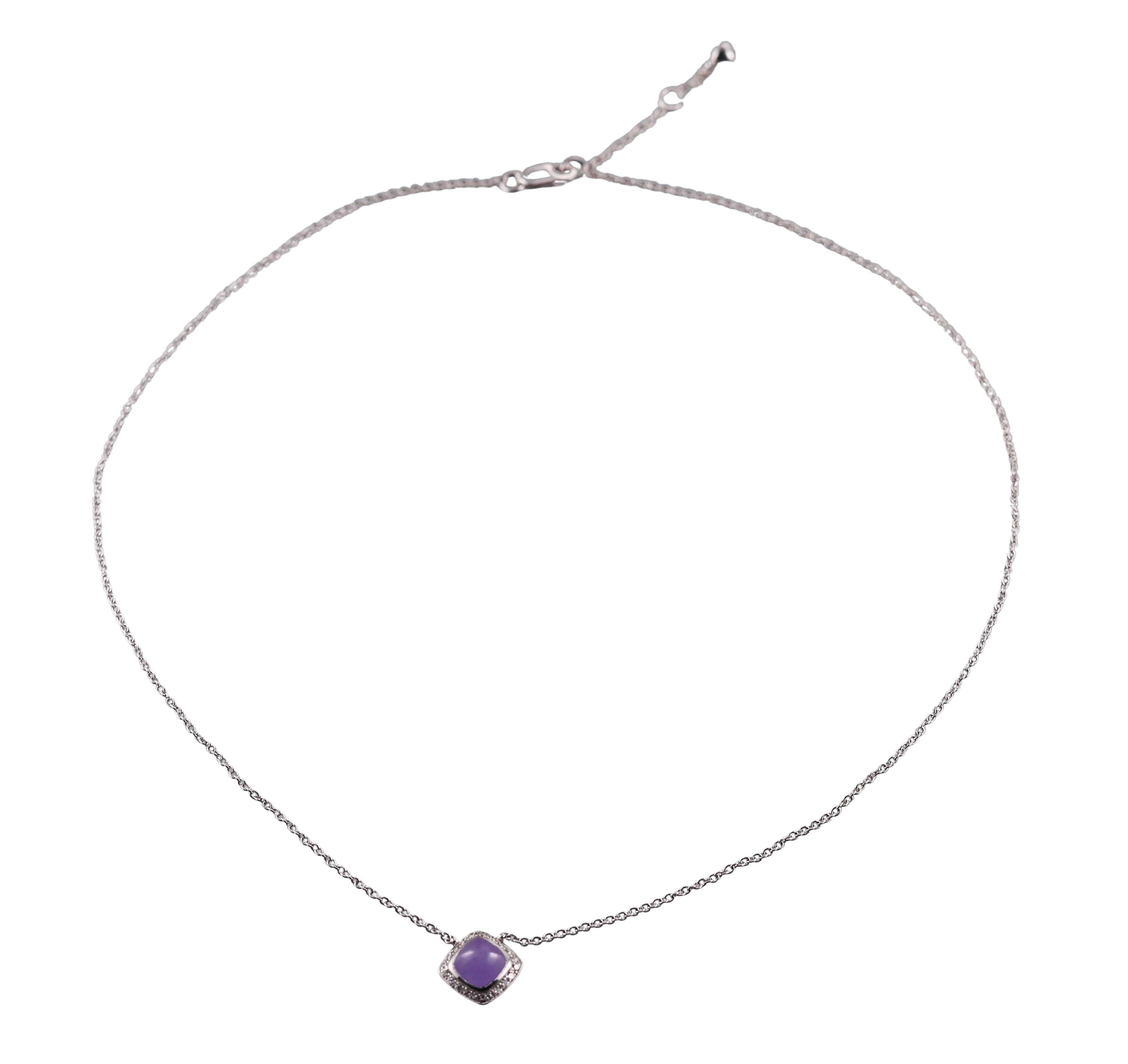 Fred Pain de Sucre White Gold Chalcedony Diamond Necklace