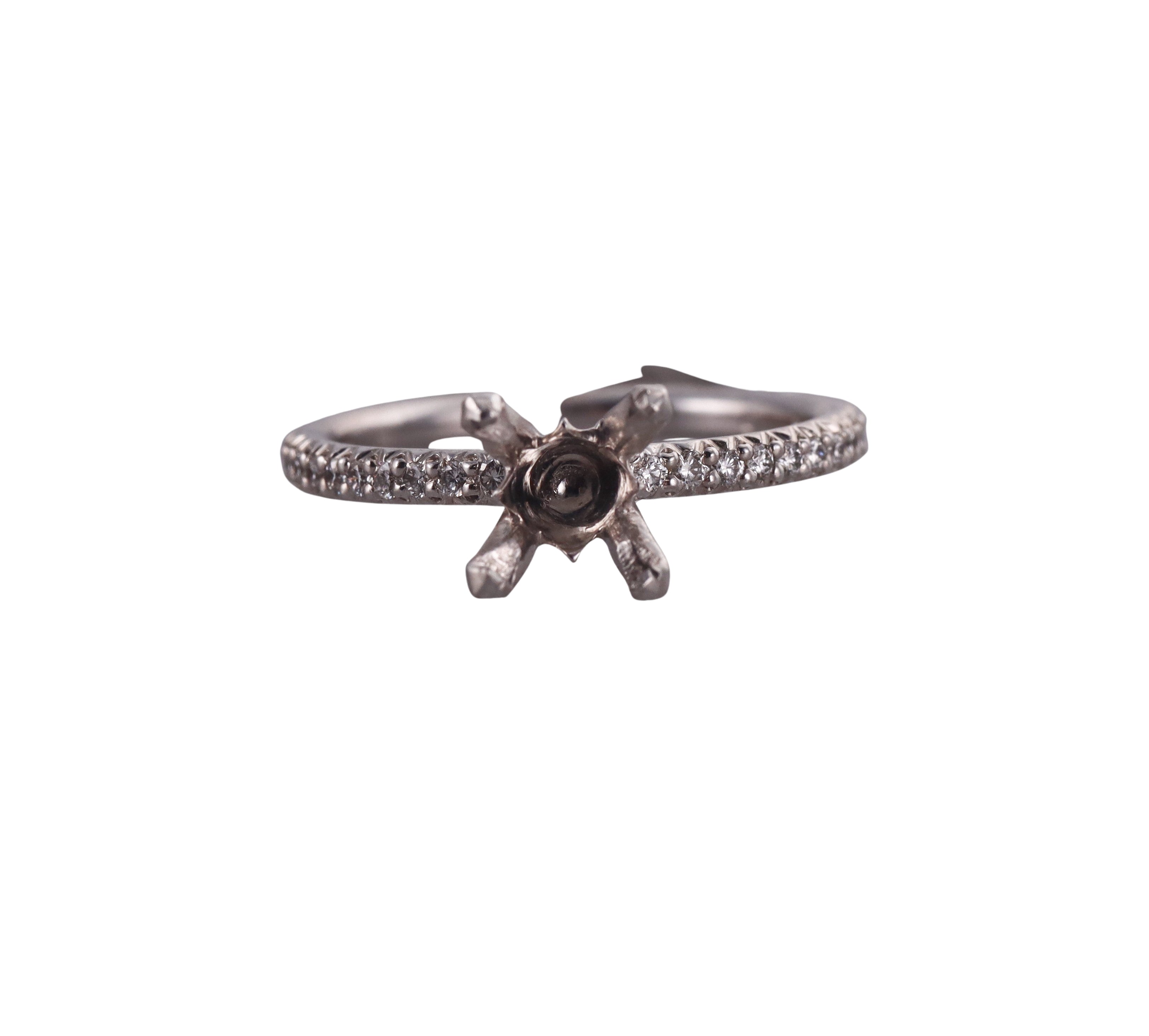 Michael B. Princess Platinum Engagement Ring Setting