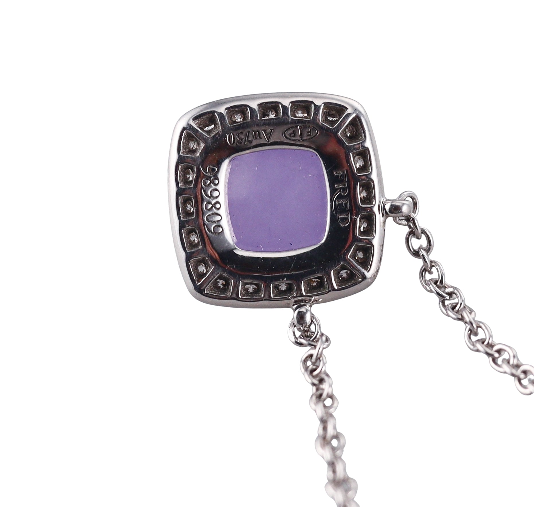 Fred Pain de Sucre White Gold Chalcedony Diamond Necklace