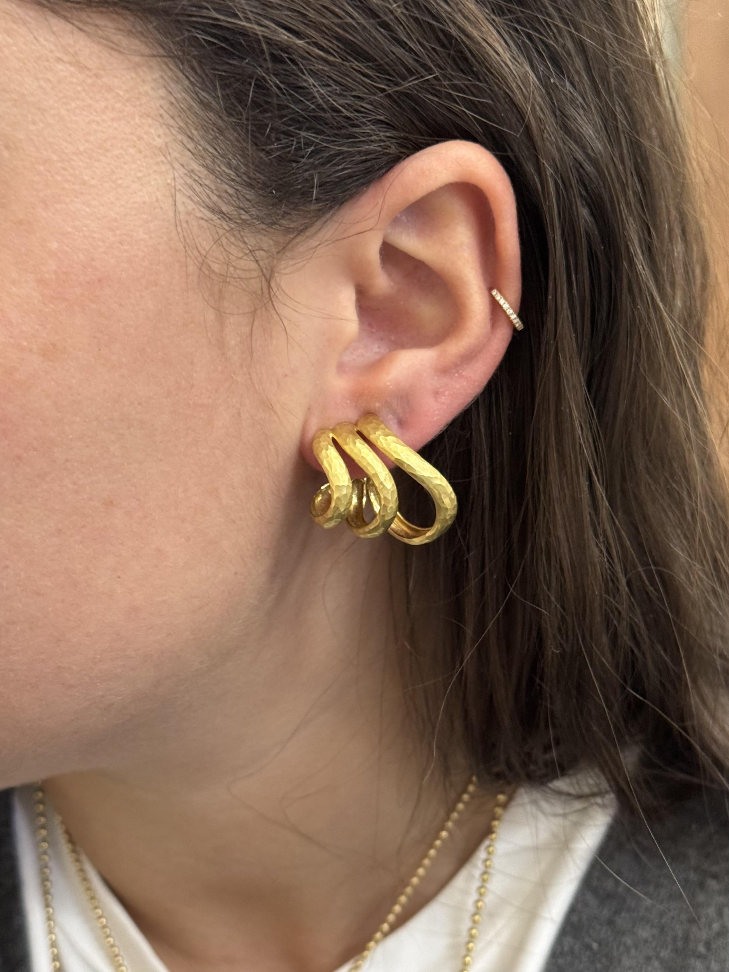 H. Stern Hammered Gold Earrings
