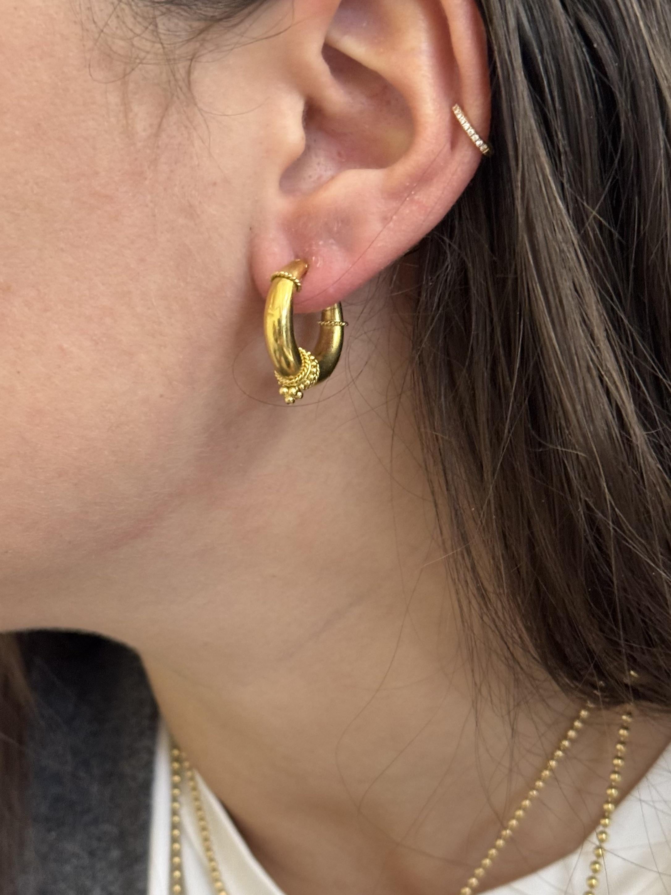 Temple St. Clair Hellenistic Gold Hoop Earrings