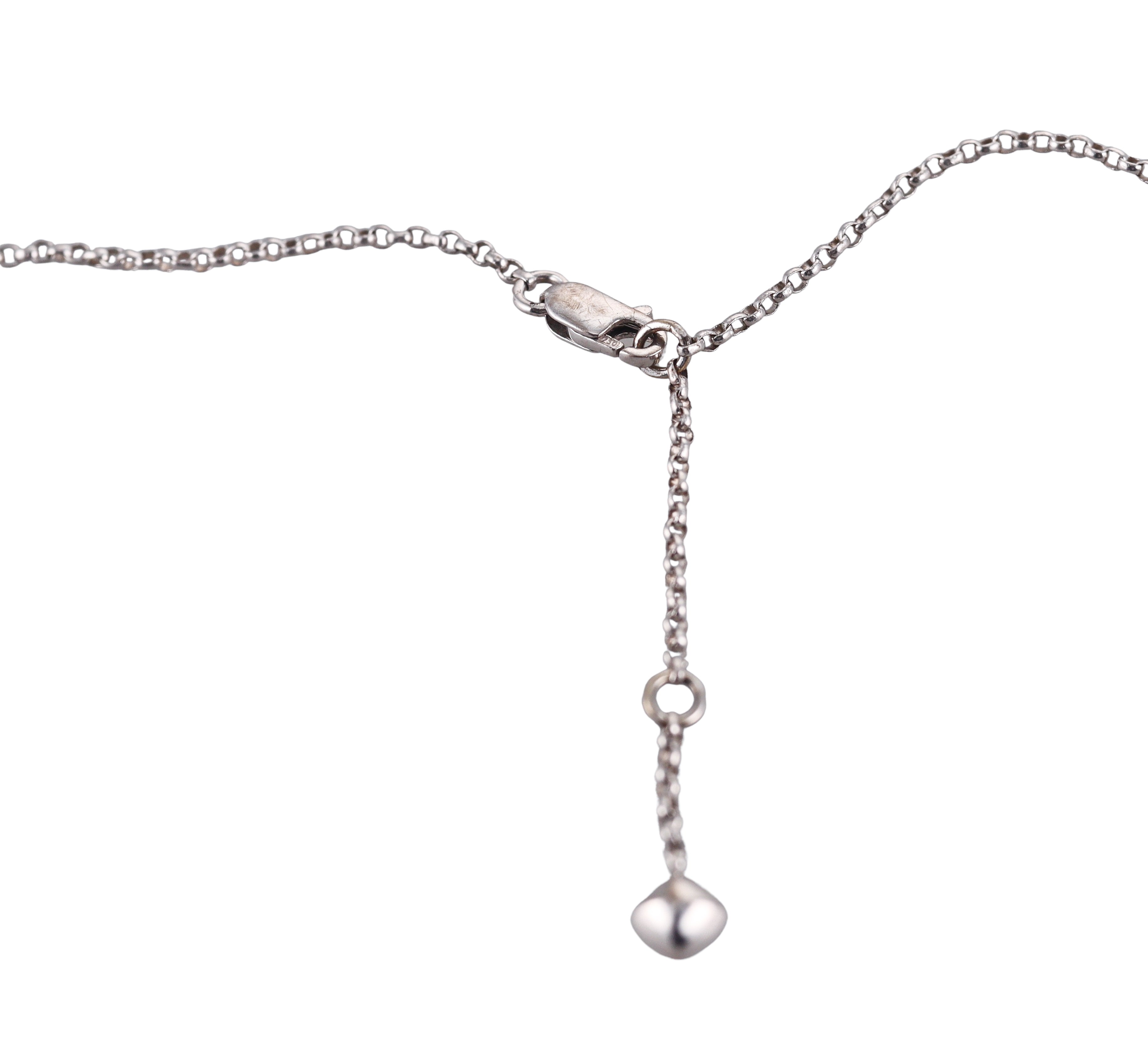 Fred Pain de Sucre White Gold Blue Topaz Diamond Medium Model Necklace