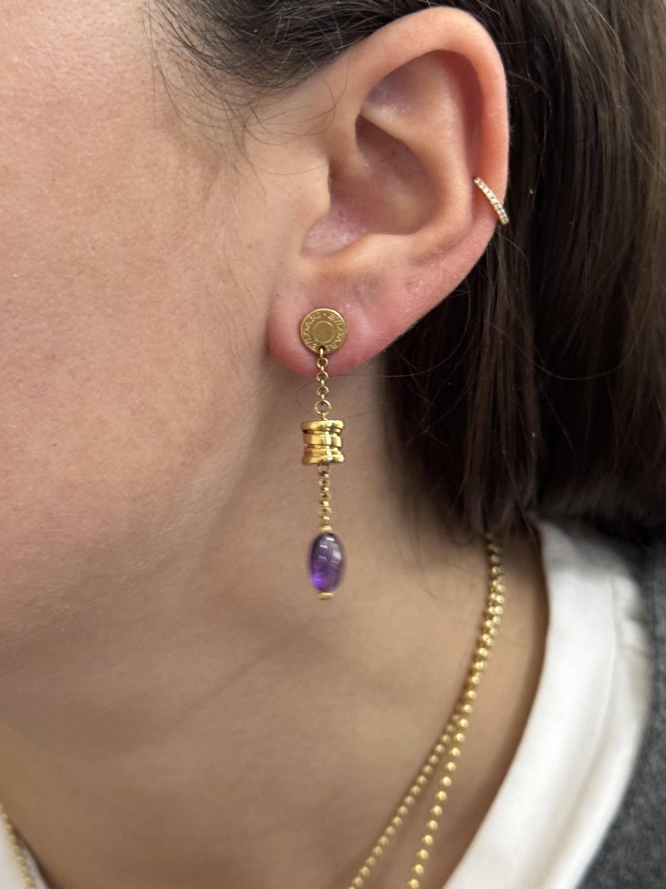 Bulgari B.Zero1 Amethyst Gold Earrings