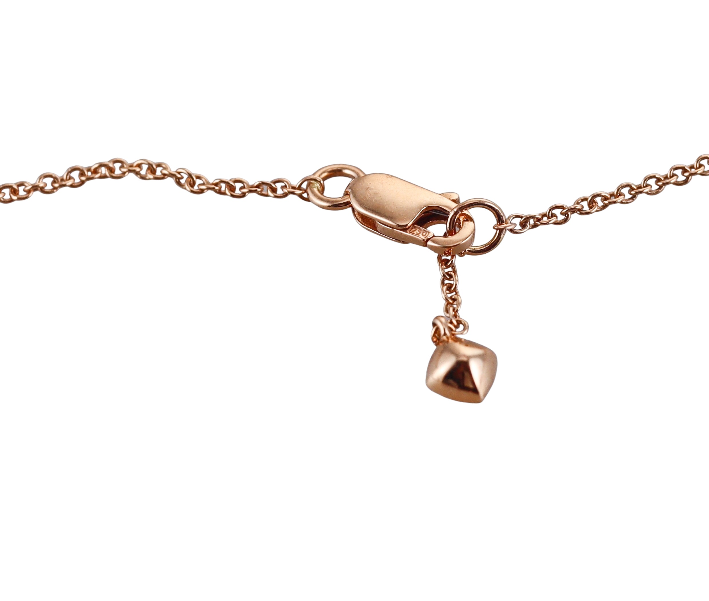 Fred Pain de Sucre Rose Gold Peach Moonstone Diamond Necklace