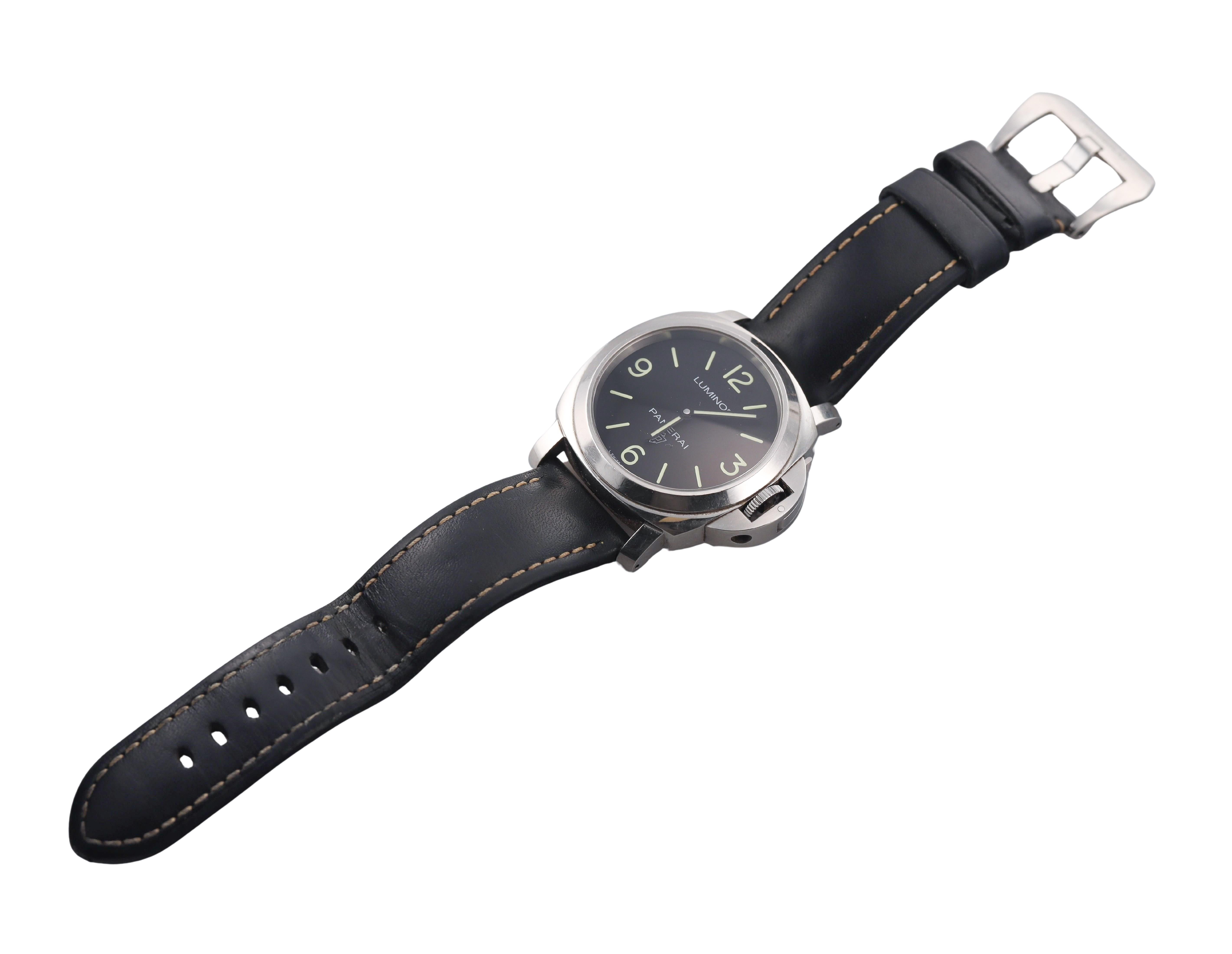 Panerai Luminor Base Logo Manual Wind Steel Watch PAM00773
