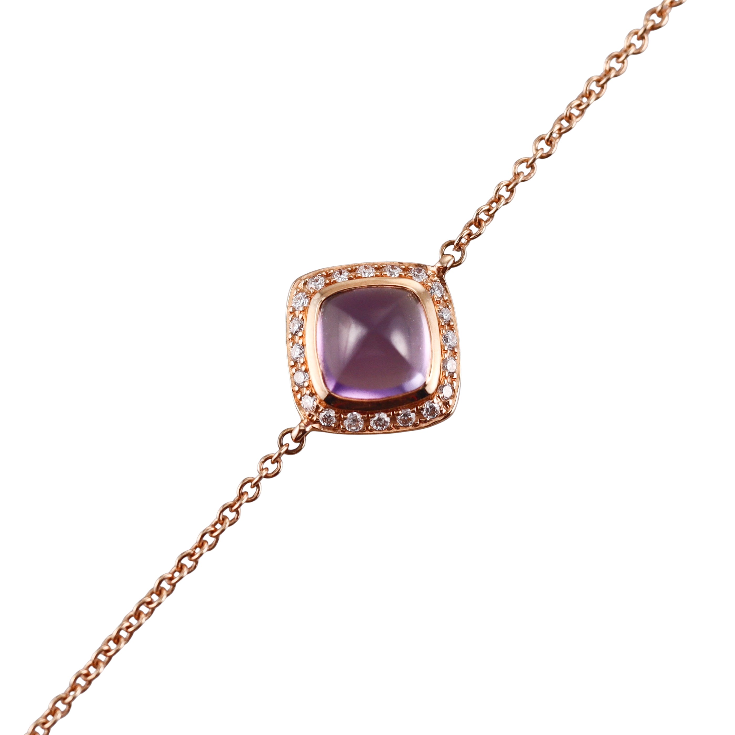 Fred Pain de Sucre Rose Gold Amethyst Diamond Bracelet
