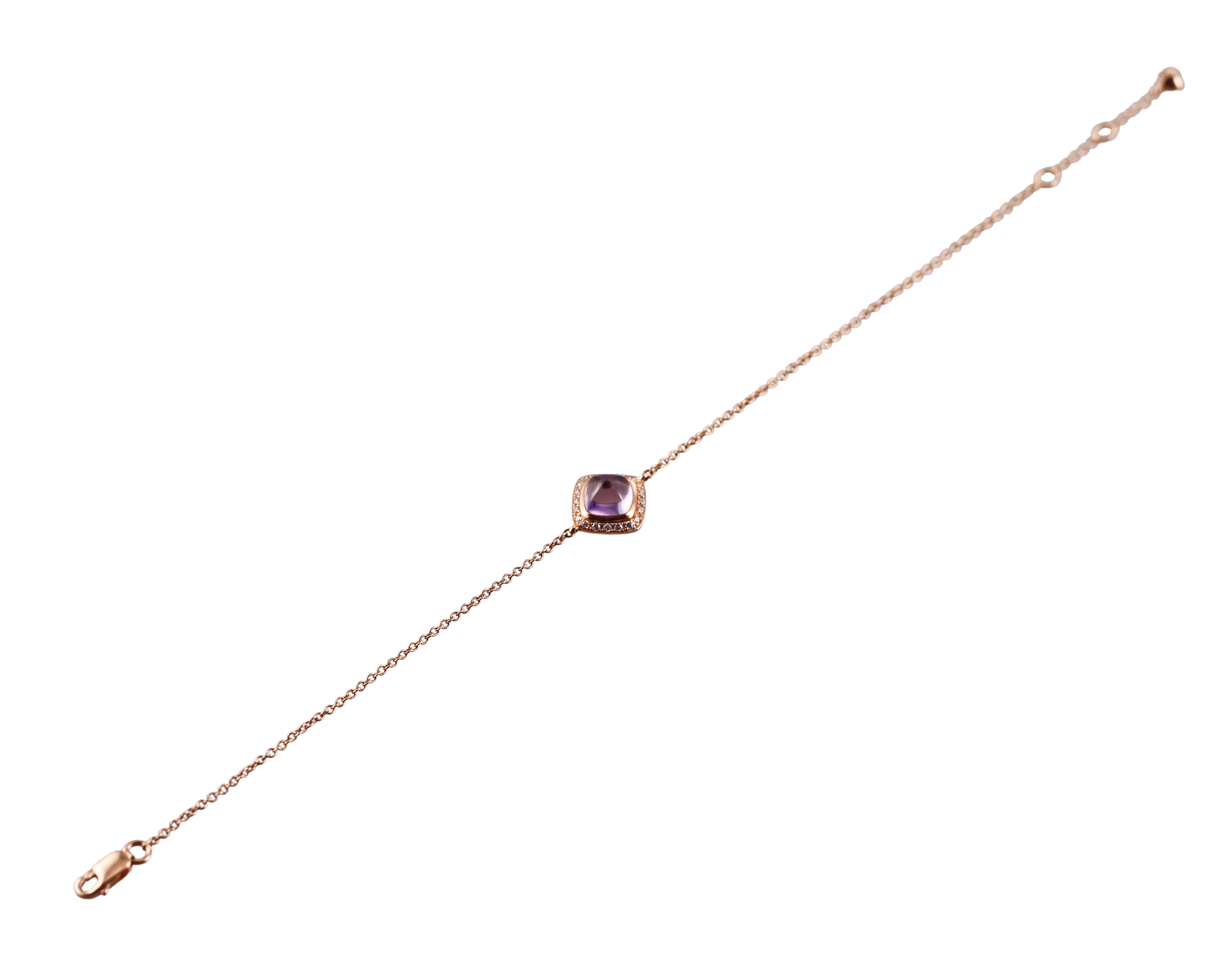 Fred Pain de Sucre Rose Gold Amethyst Diamond Bracelet