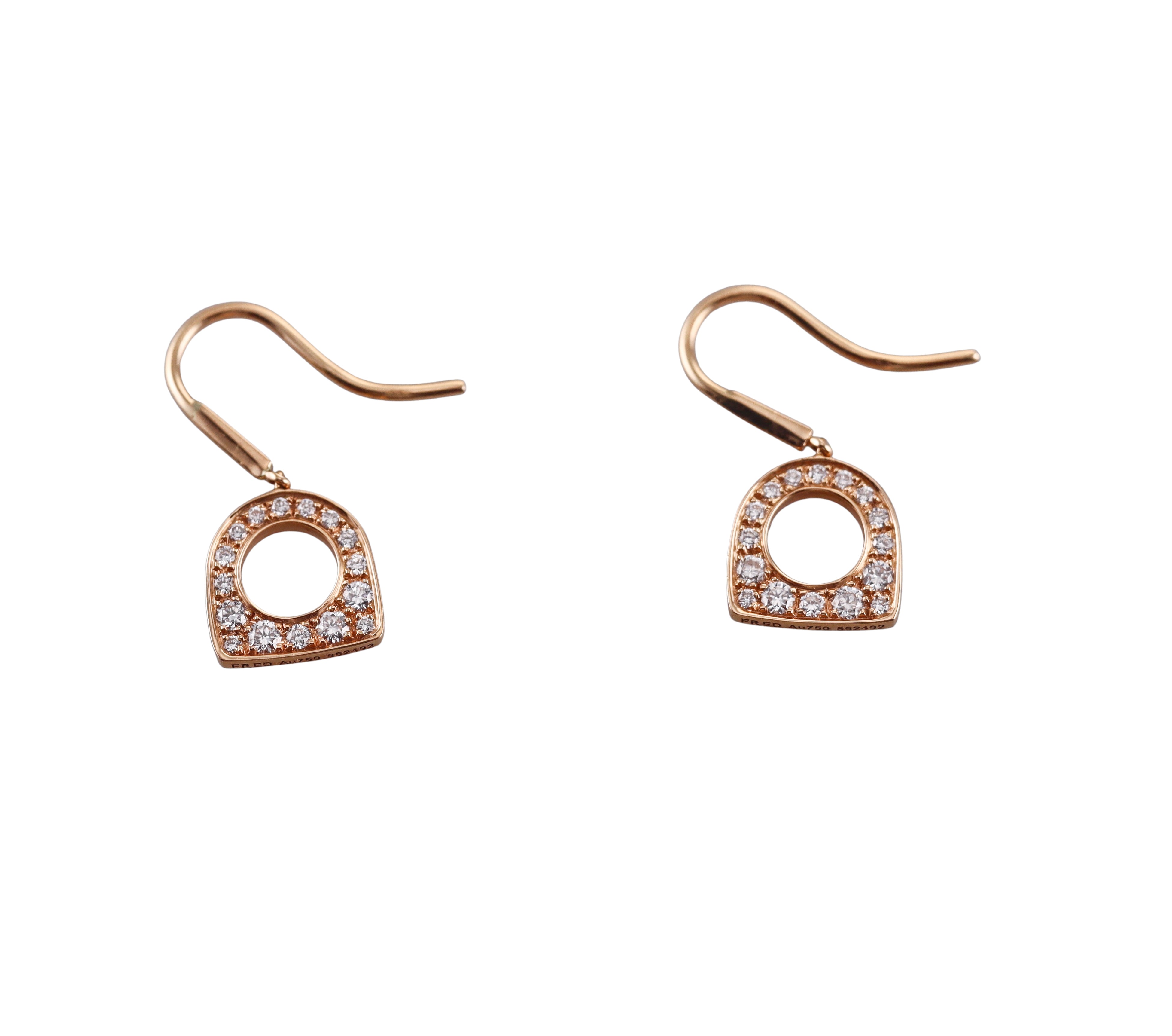 Fred Success Rose Gold Diamond Drop Earrings