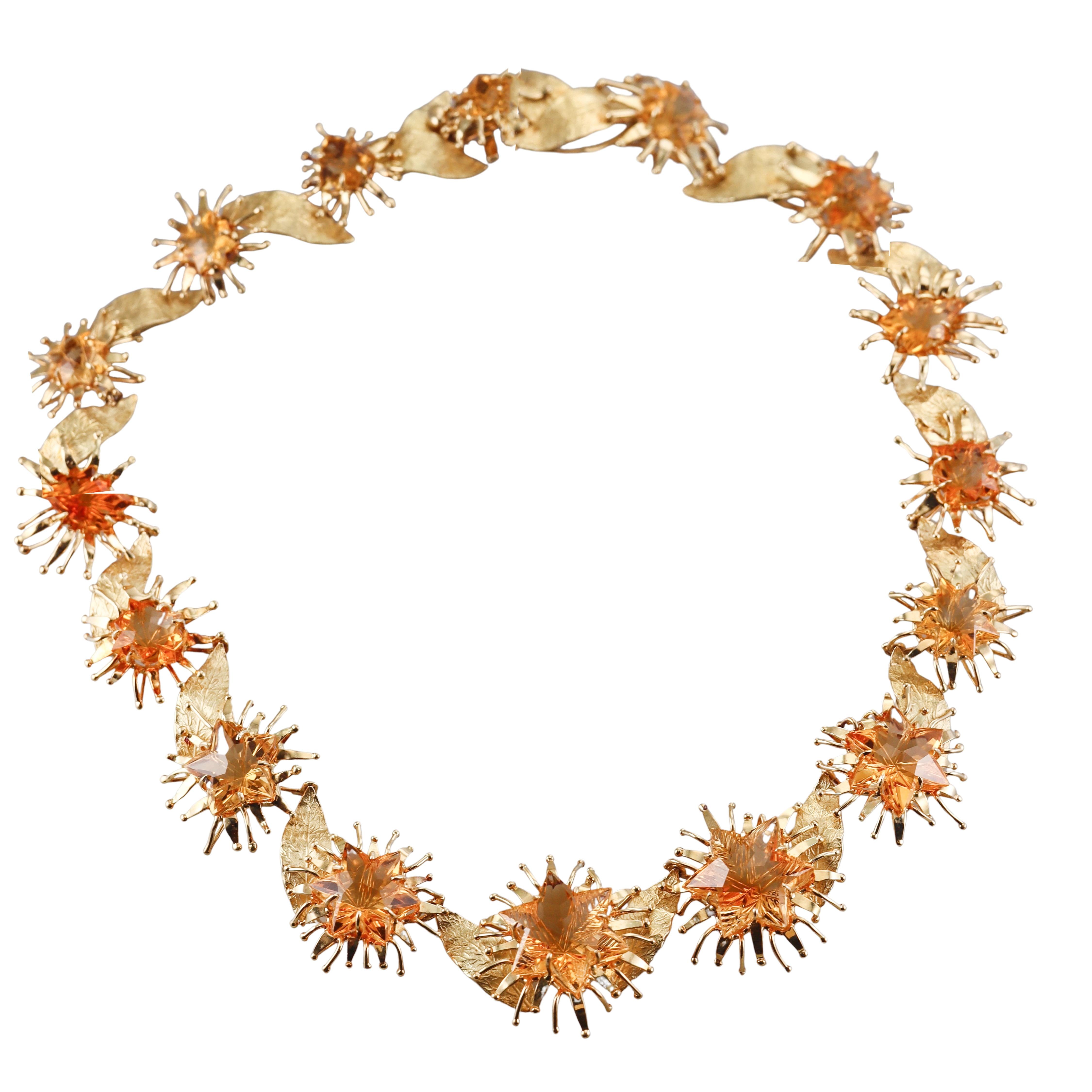 Tony Duquette Citrine Gold Necklace