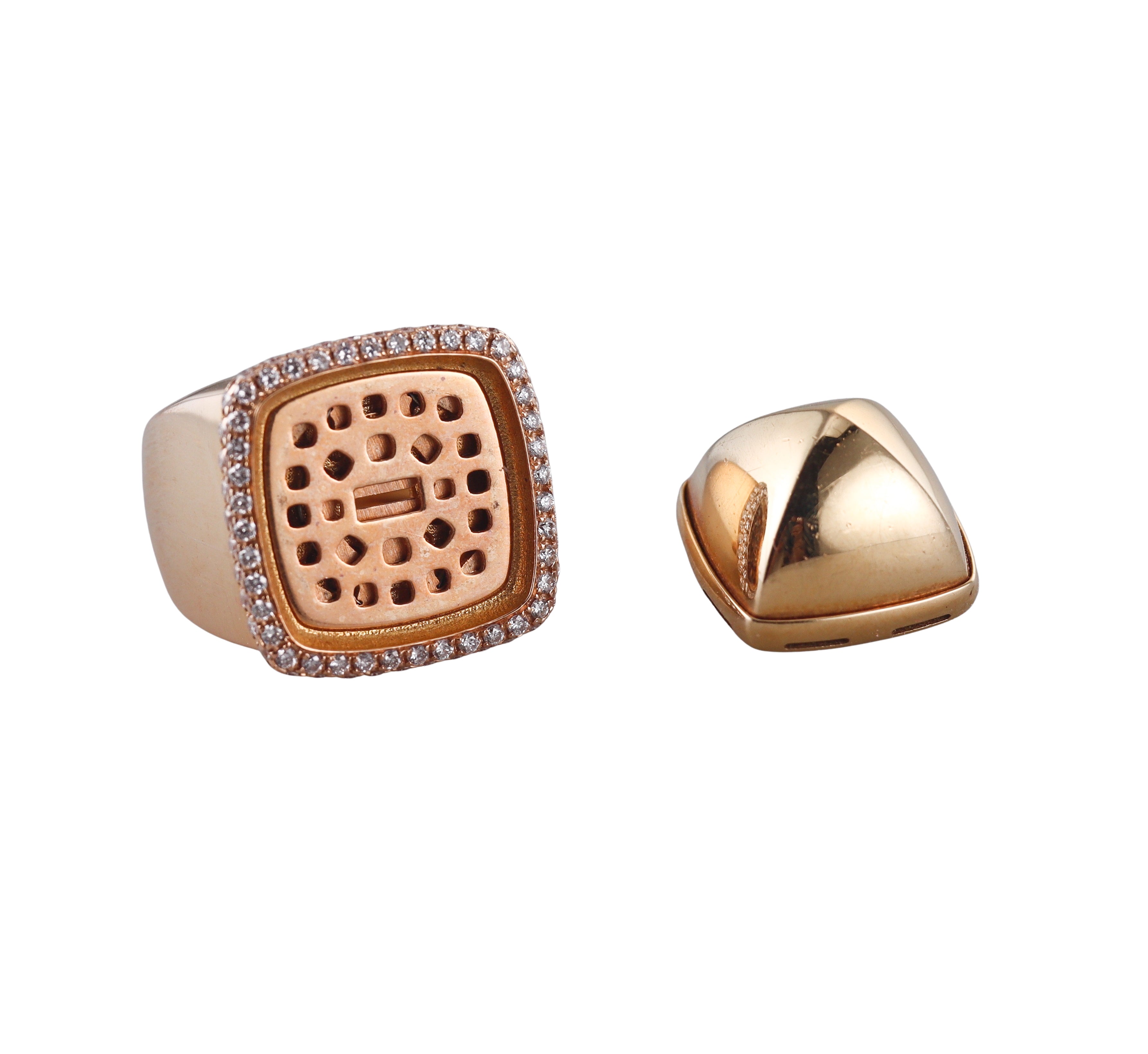 Fred Pain de Sucre Yellow Gold Diamond Customizable Large Ring