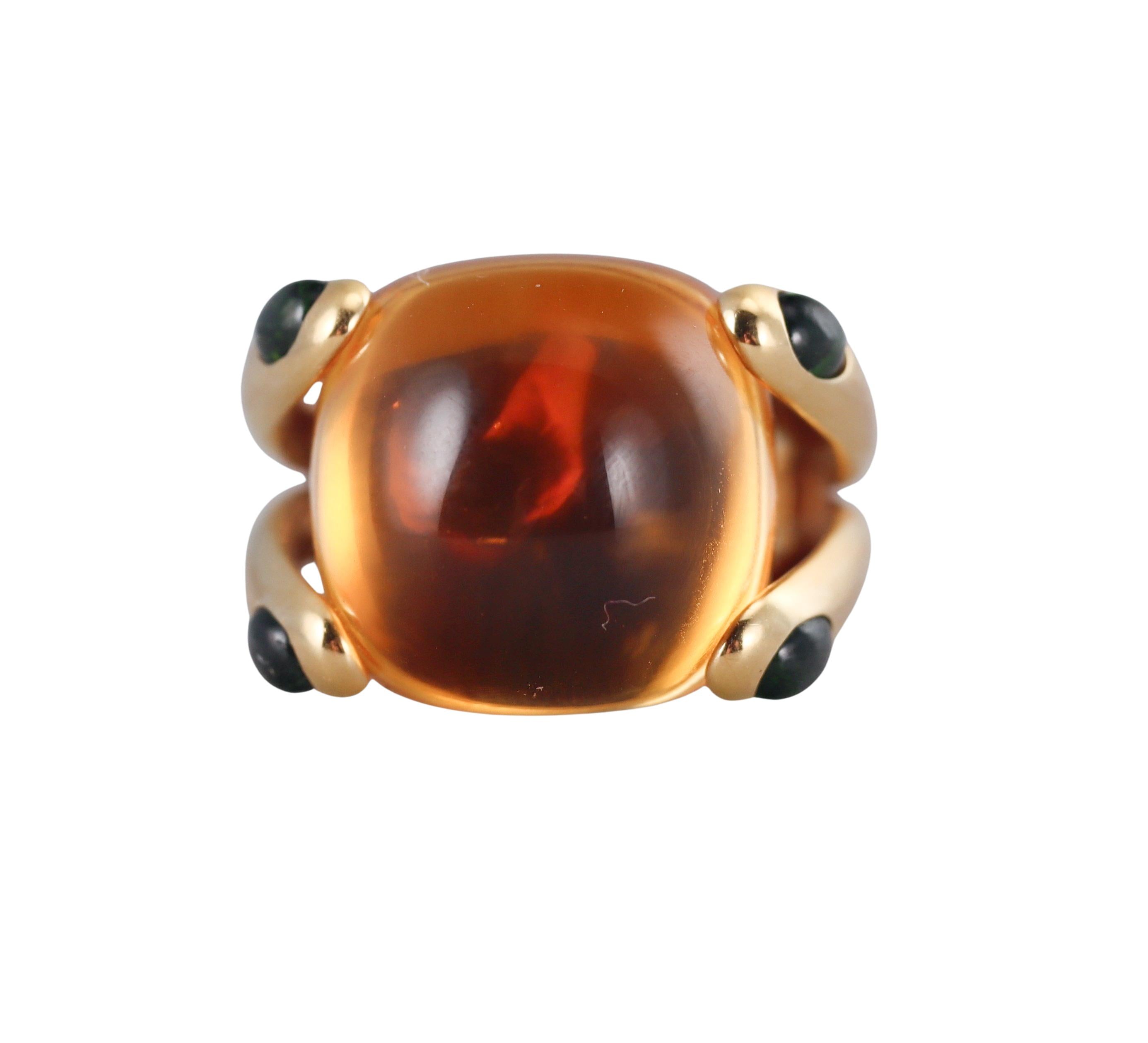 Verdura Candy Citrine Chrome Tourmaline Gold Ring