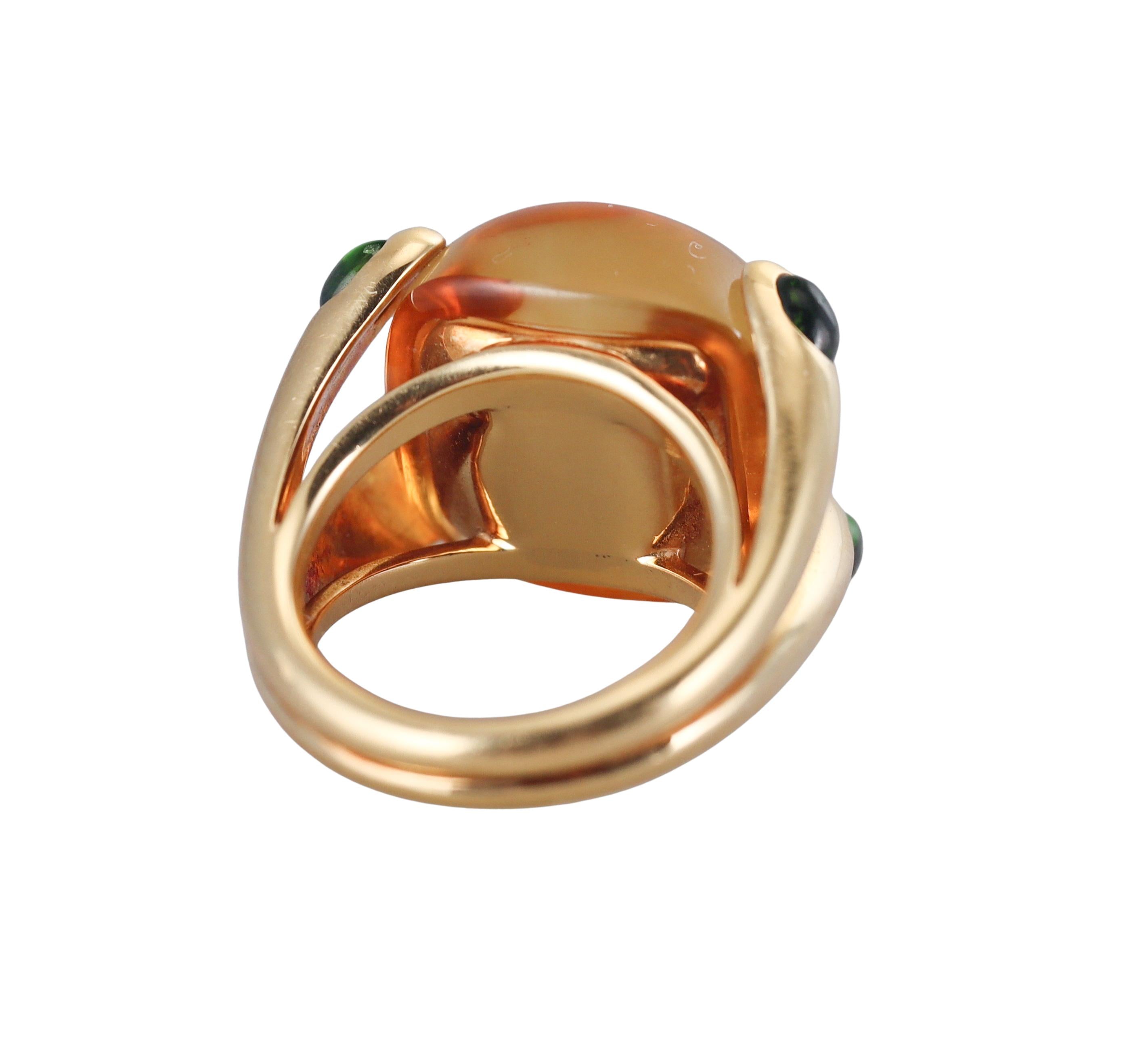 Verdura Candy Citrine Chrome Tourmaline Gold Ring