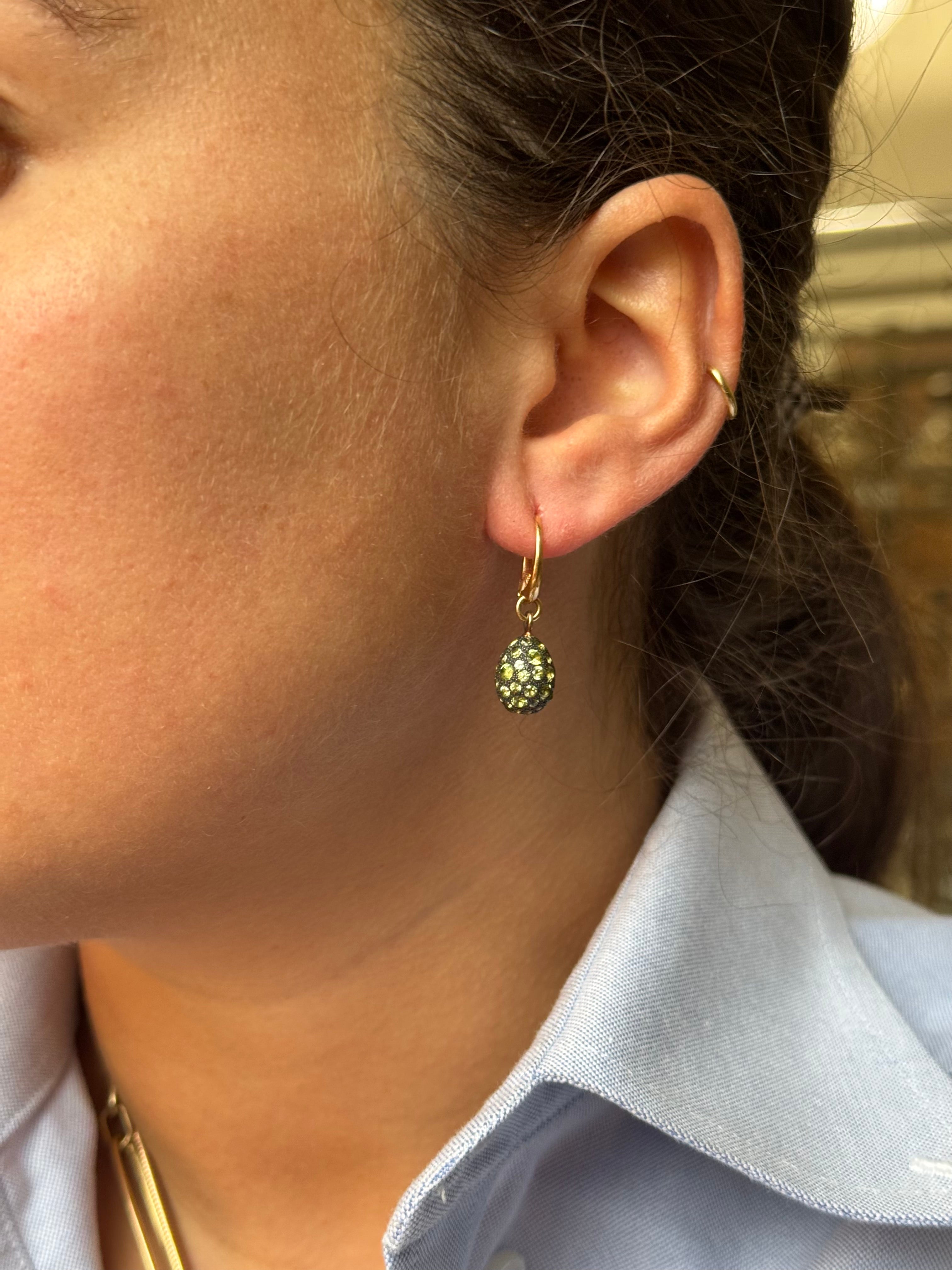 Pomellato Tabou Peridot Rose Gold Silver Drop Earrings