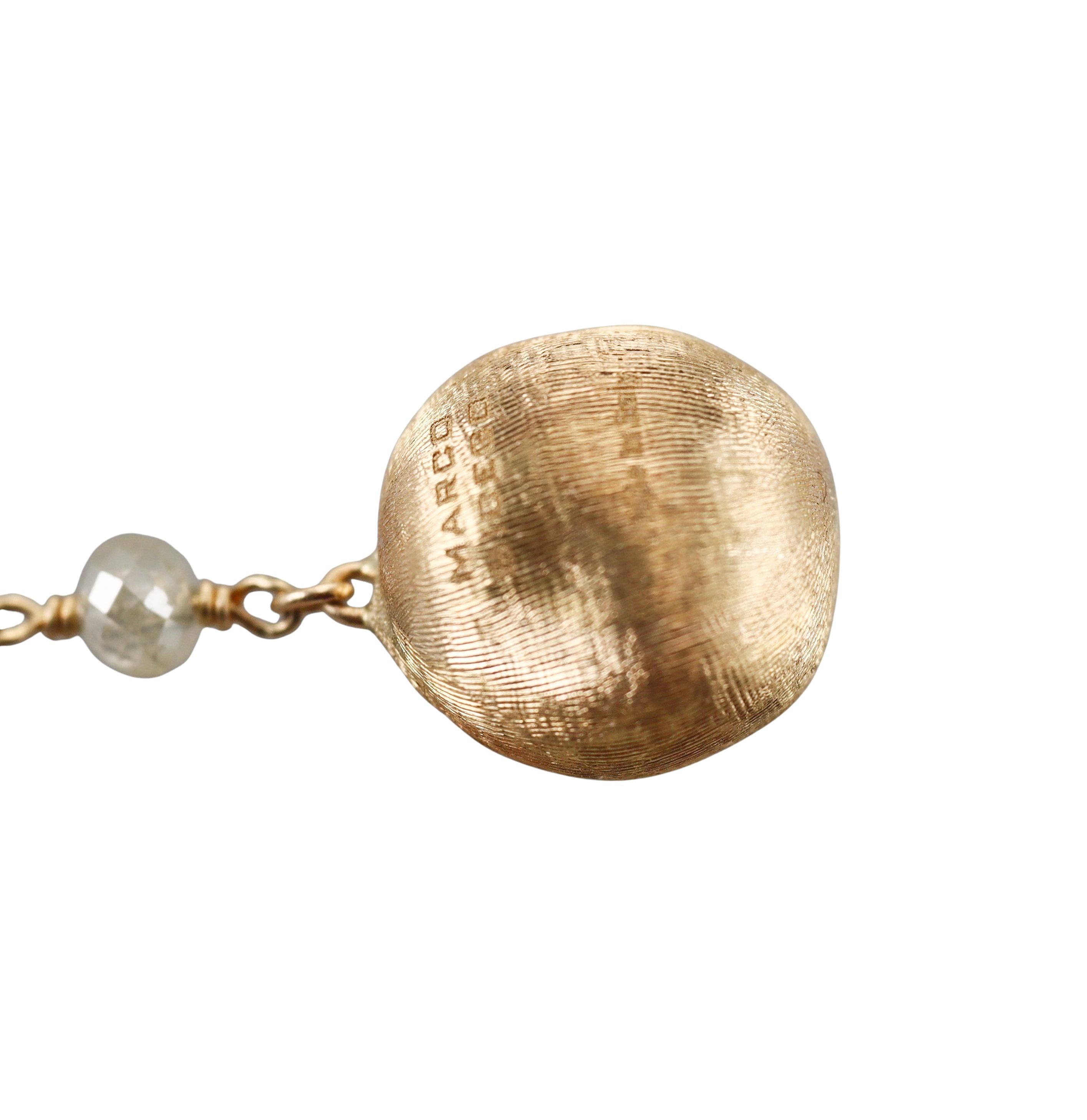 Marco Bicego Africa Rough Diamond Gold Drop Earrings