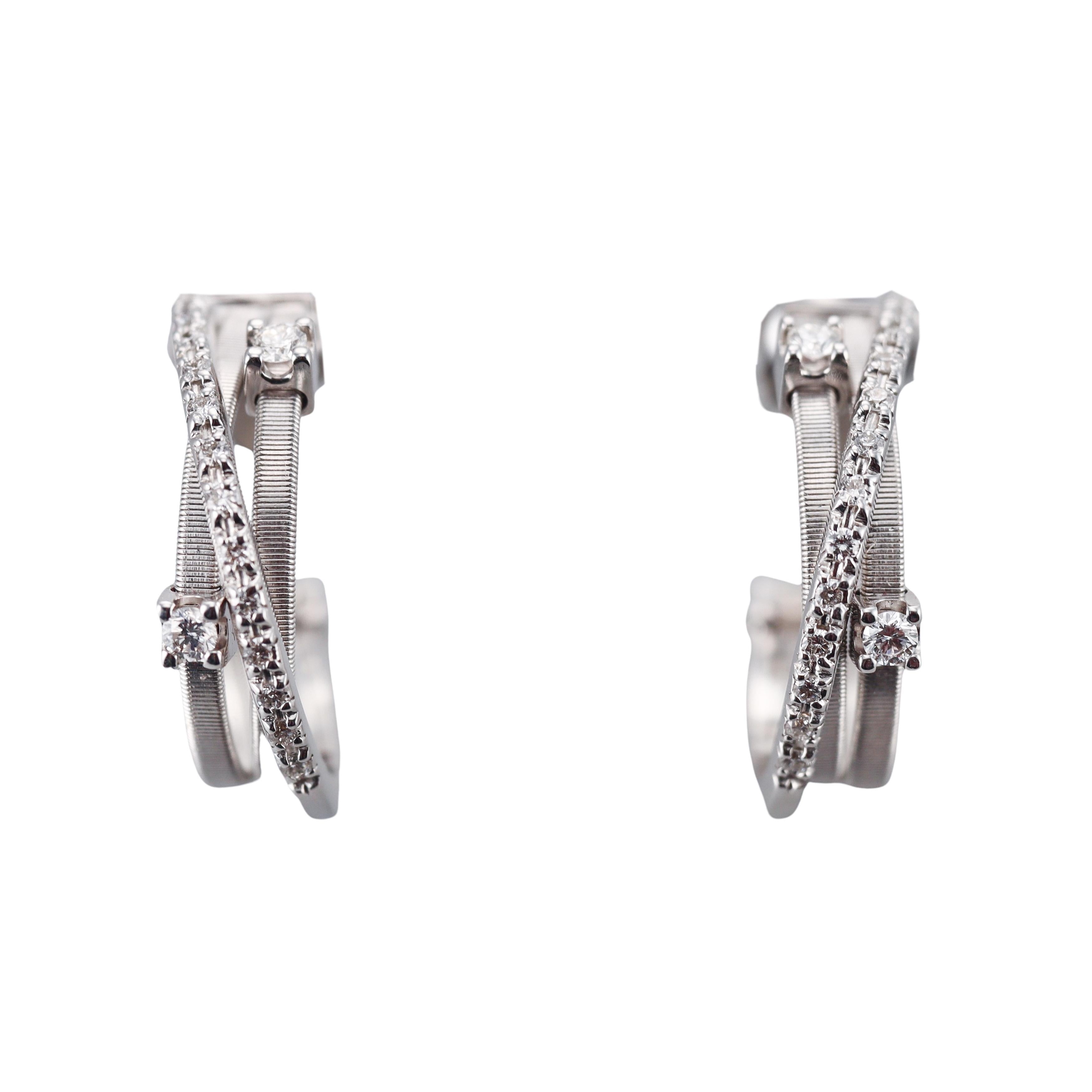 Marco Bicego Goa Diamond Gold Hoop Earrings