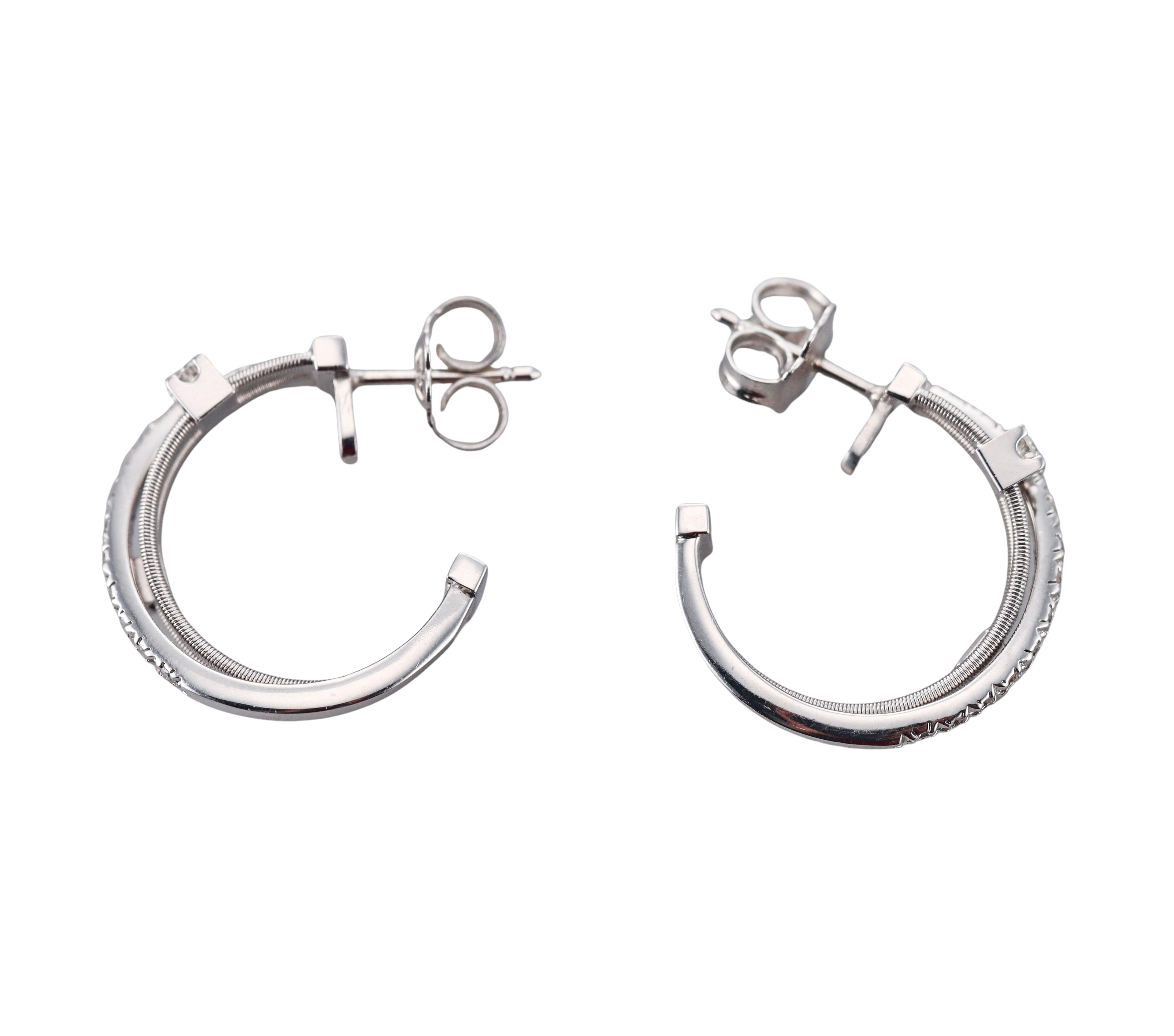 Marco Bicego Goa Diamond Gold Hoop Earrings