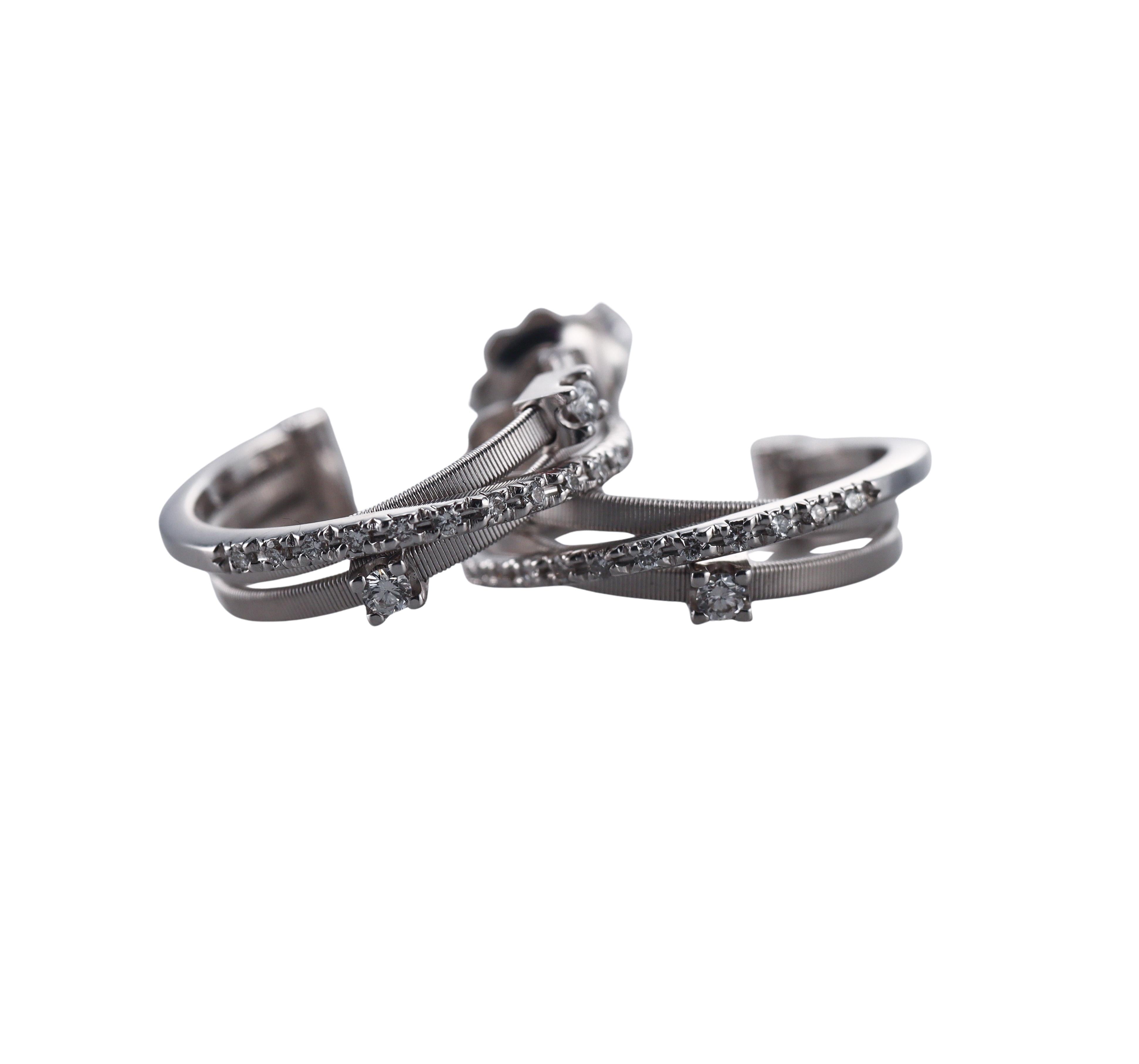 Marco Bicego Goa Diamond Gold Hoop Earrings