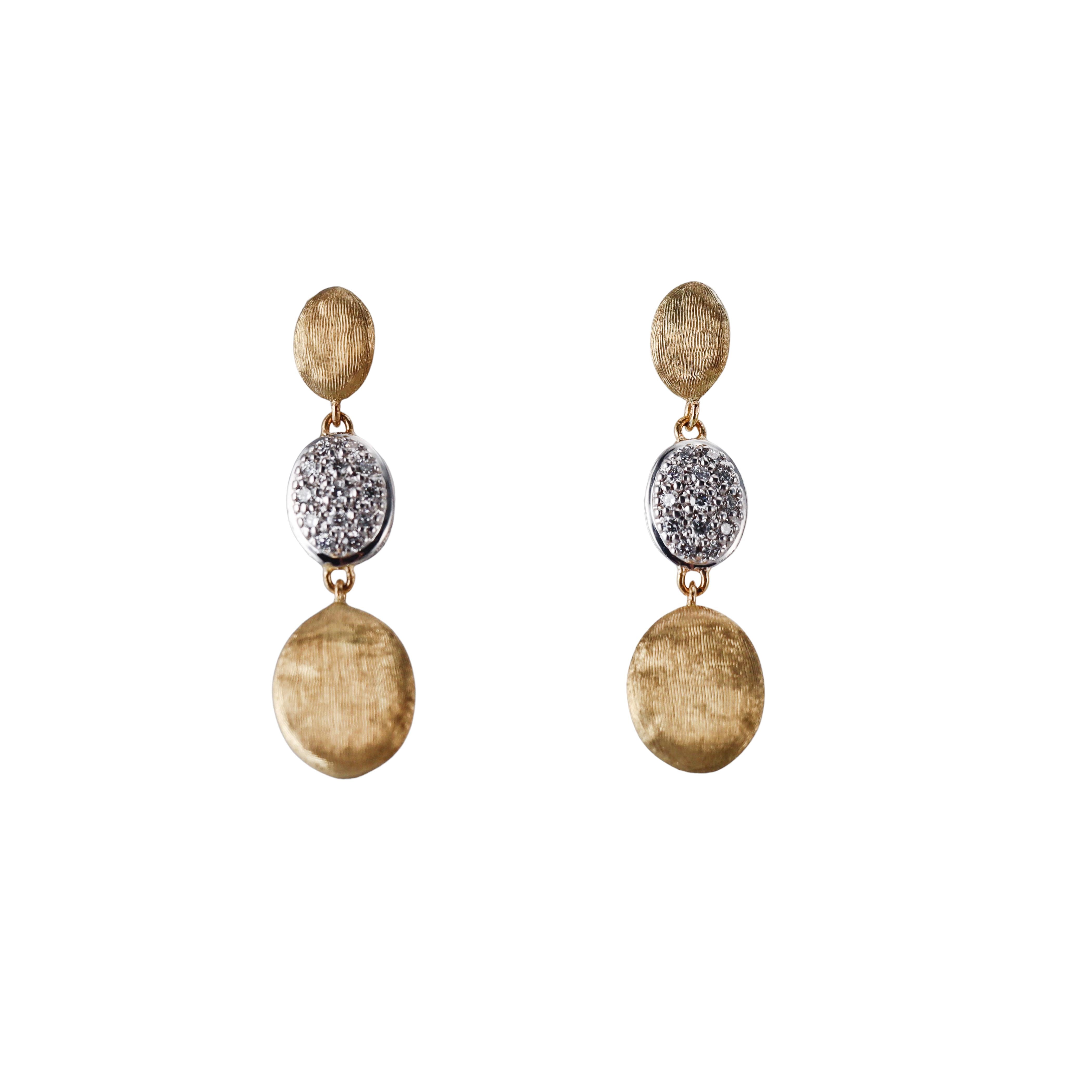 Marco Bicego Siviglia Diamond Gold Long Drop Earrings