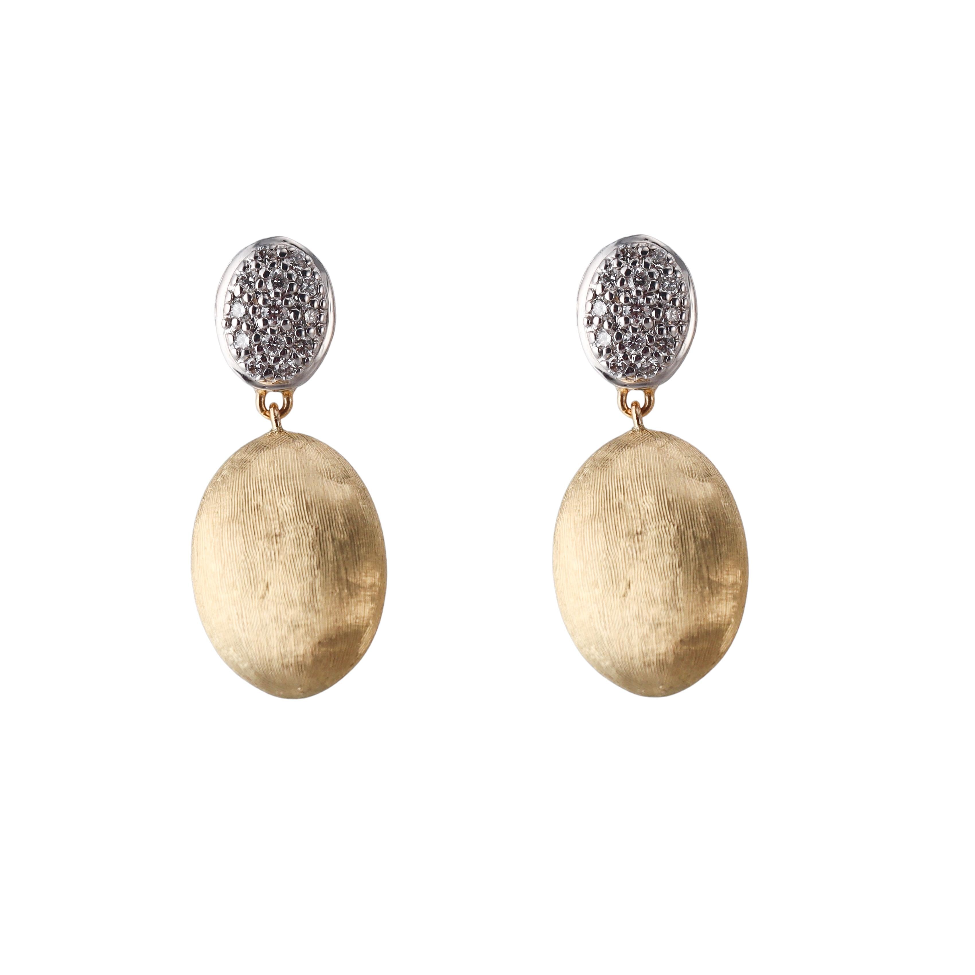 Marco Bicego Siviglia Diamond Gold Medium Drop Earrings