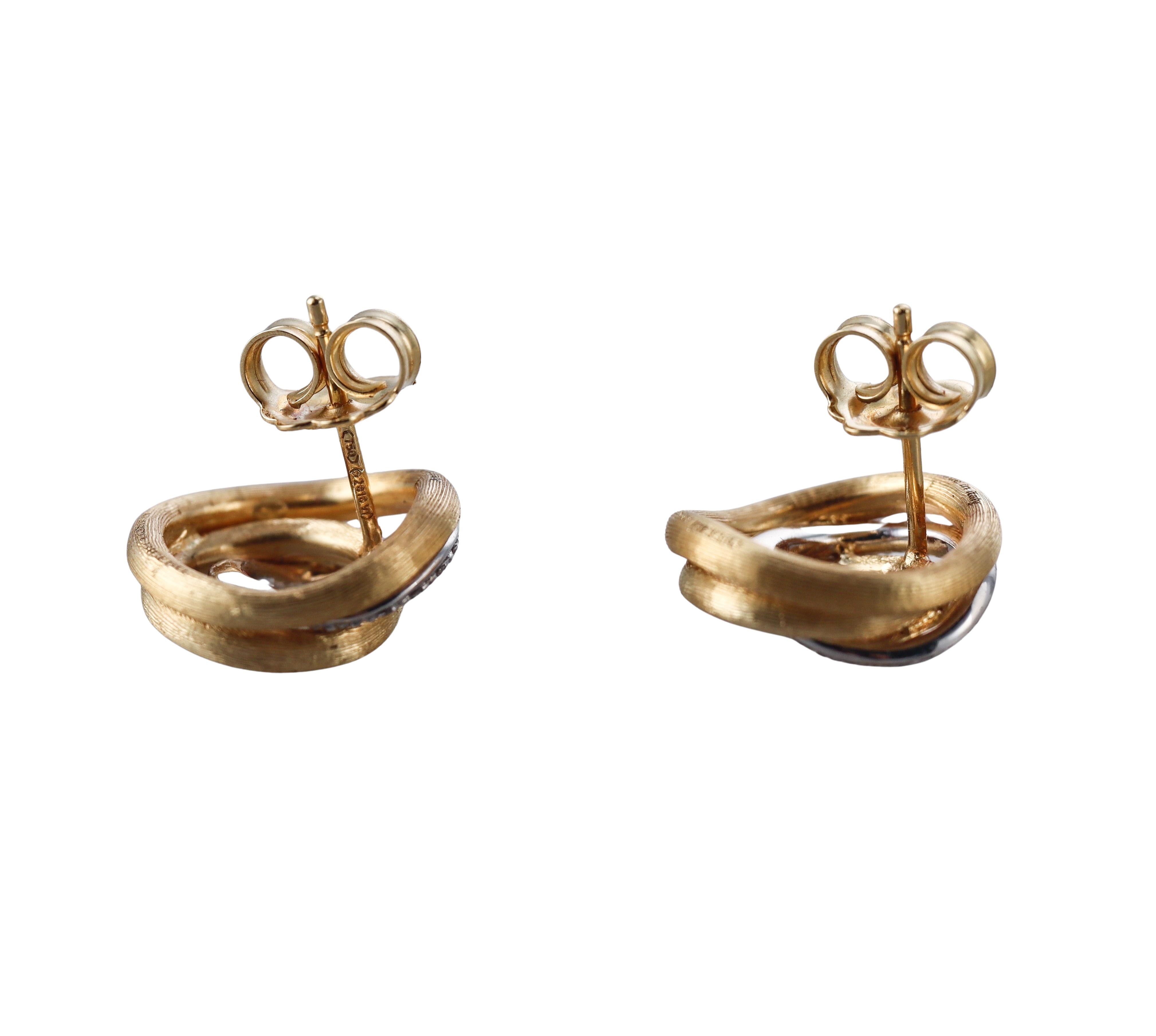 Marco Bicego Jaipur Link Diamond Gold Stud Earrings