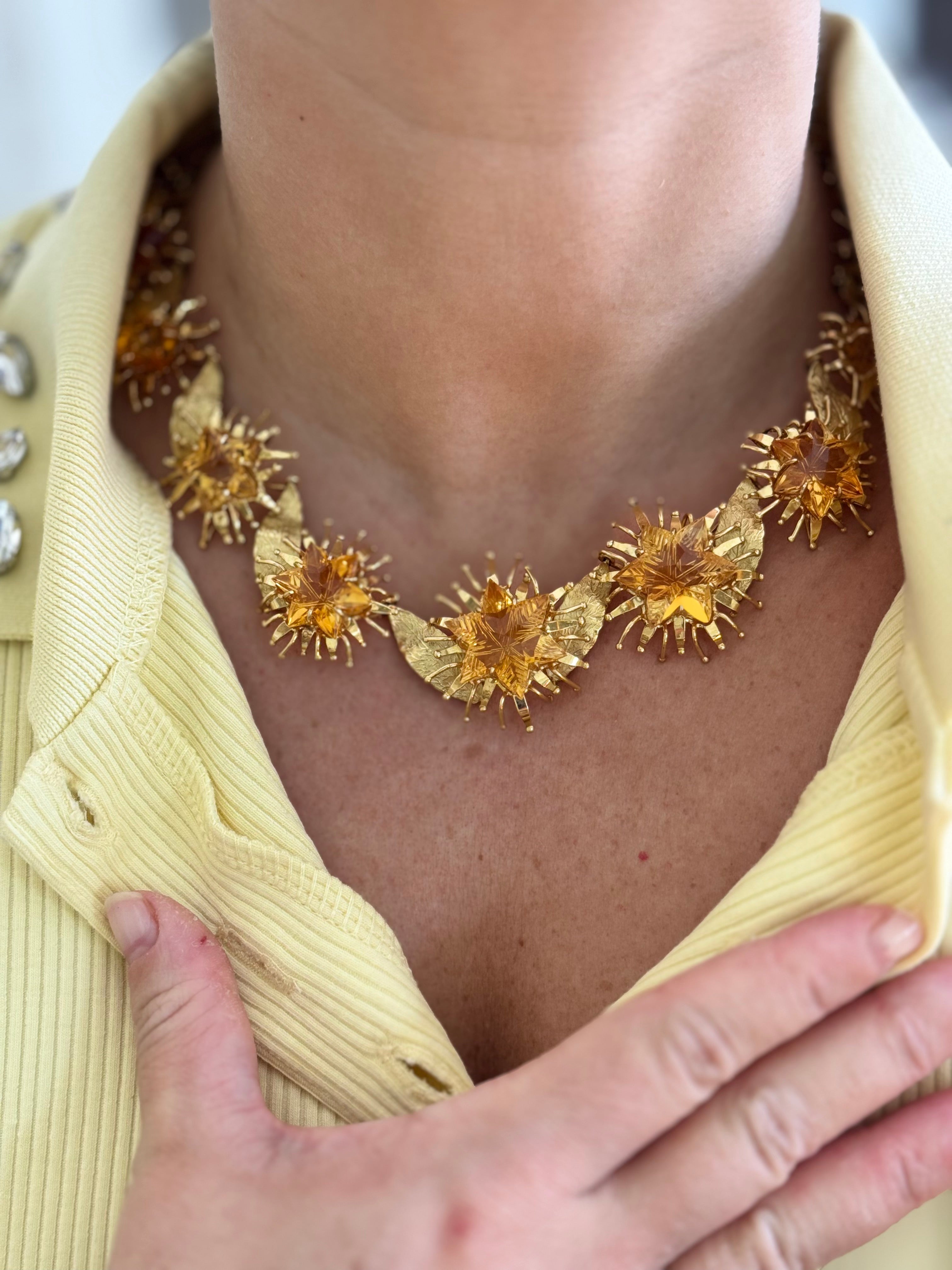 Tony Duquette Citrine Gold Necklace