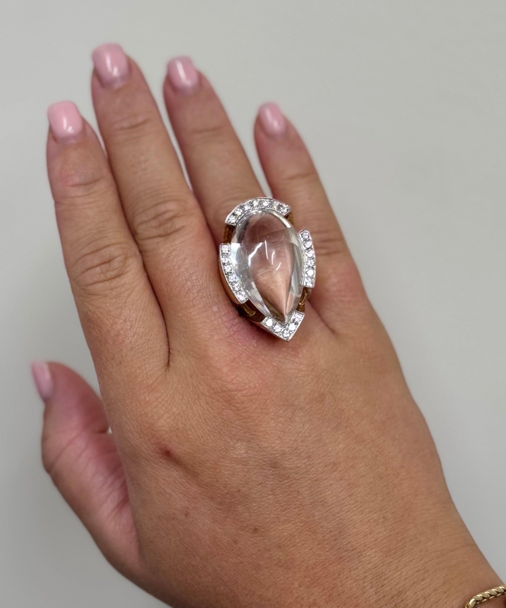 David Webb Crystal Diamond Gold Platinum Ring