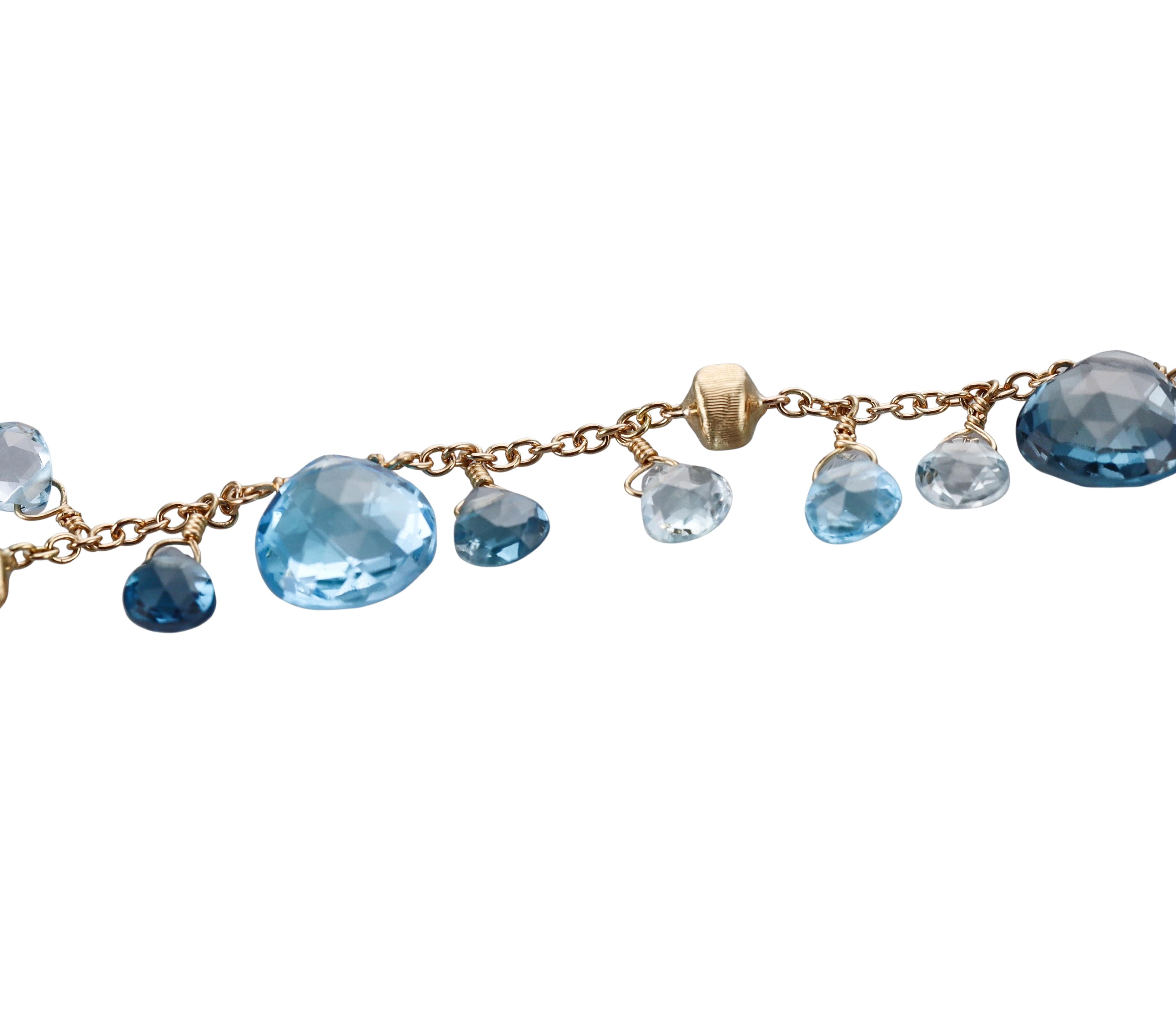 Marco Bicego Paradise Topaz Diamond Gold Lariat Necklace