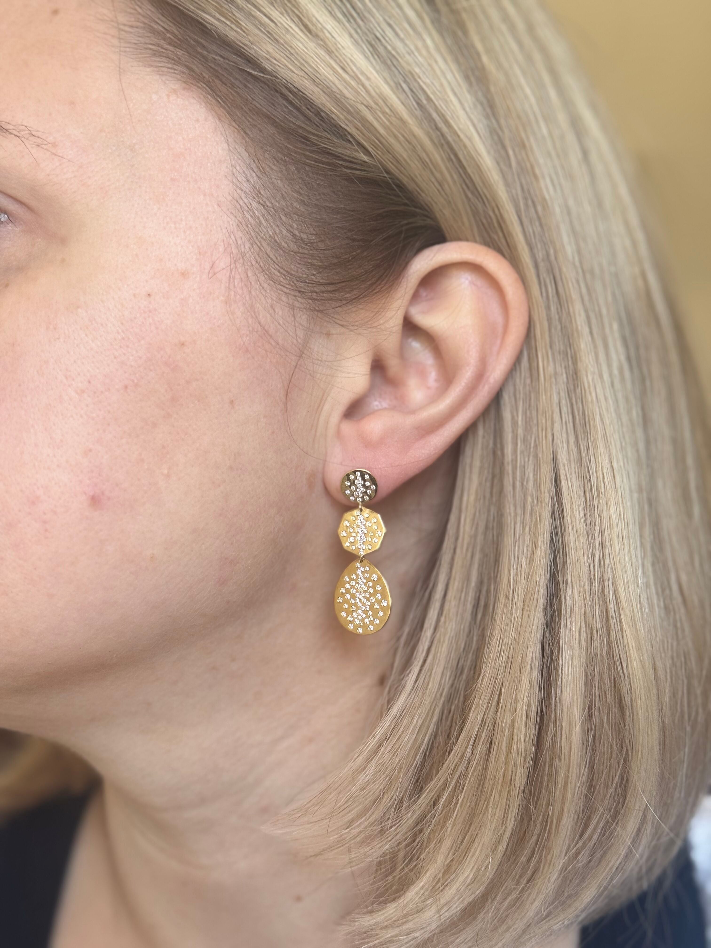 Ippolita Stardust Gold Diamond Drop Earrings