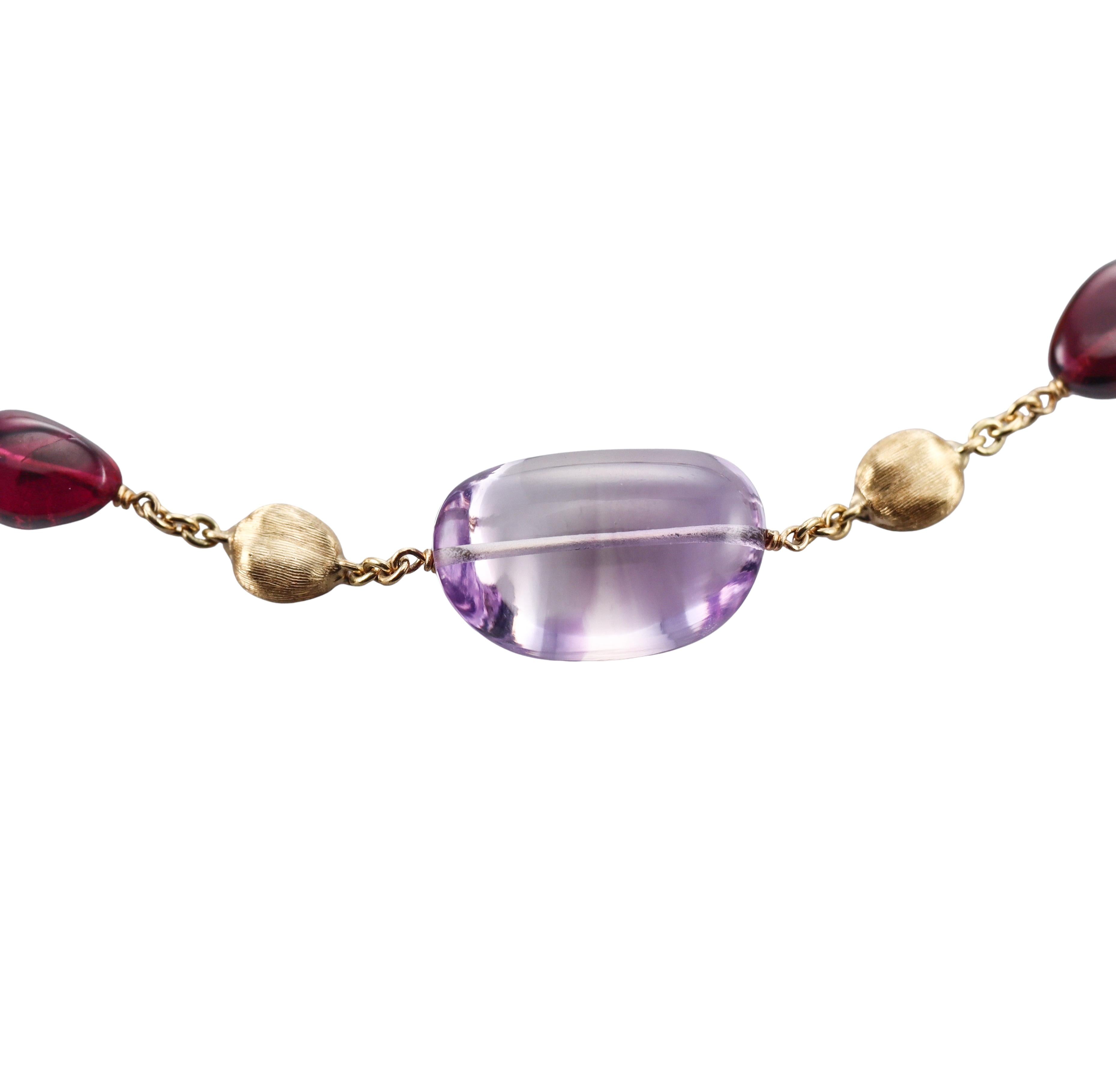 Marco Bicego Confetti Gemme Rhodolite Amethyst Gold Necklace