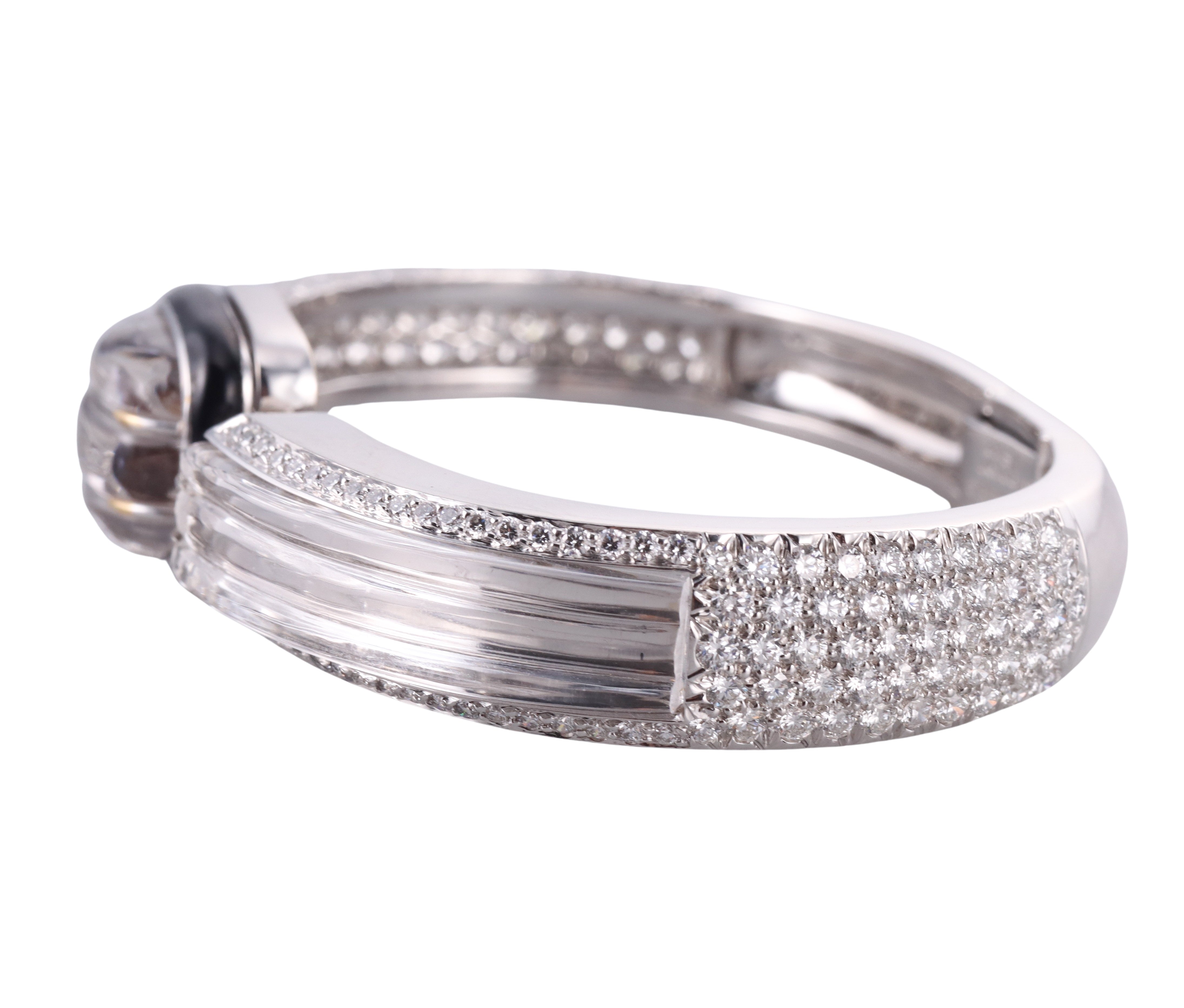 David Webb Enamel Crystal Diamond Gold Platinum Comet Bracelet