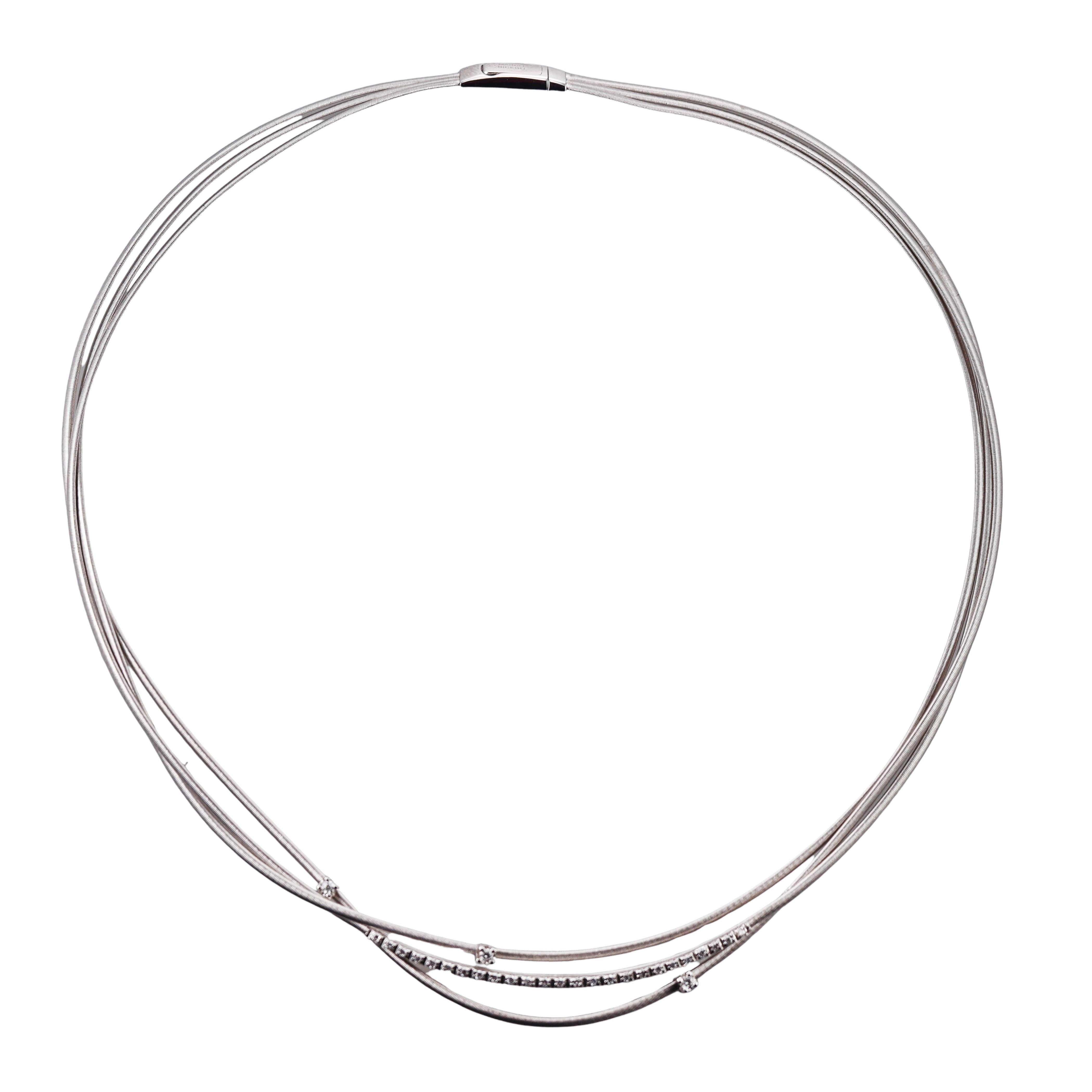 Marco Bicego Goa Diamond Gold Three Strand Necklace