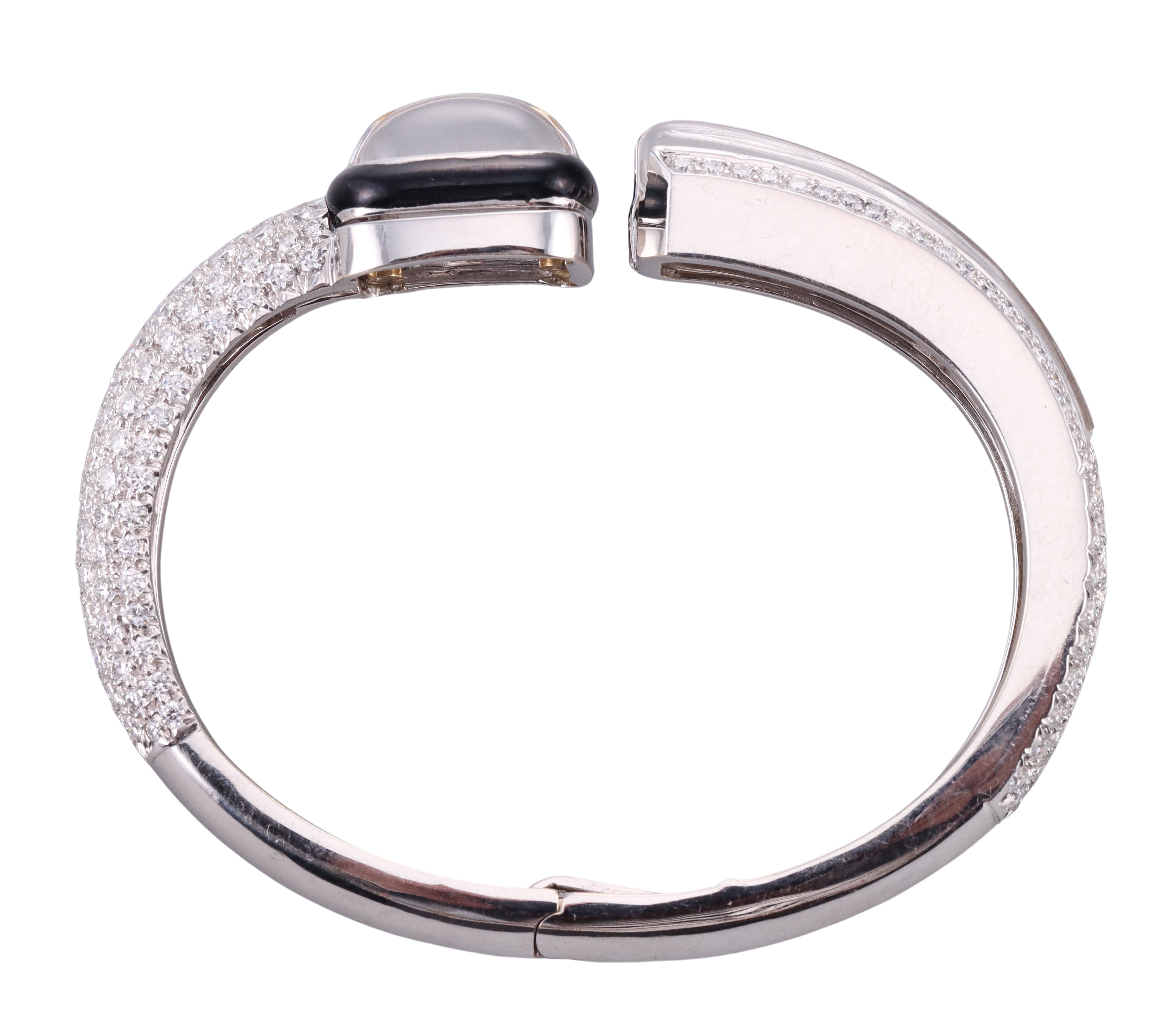 David Webb Enamel Crystal Diamond Gold Platinum Comet Bracelet