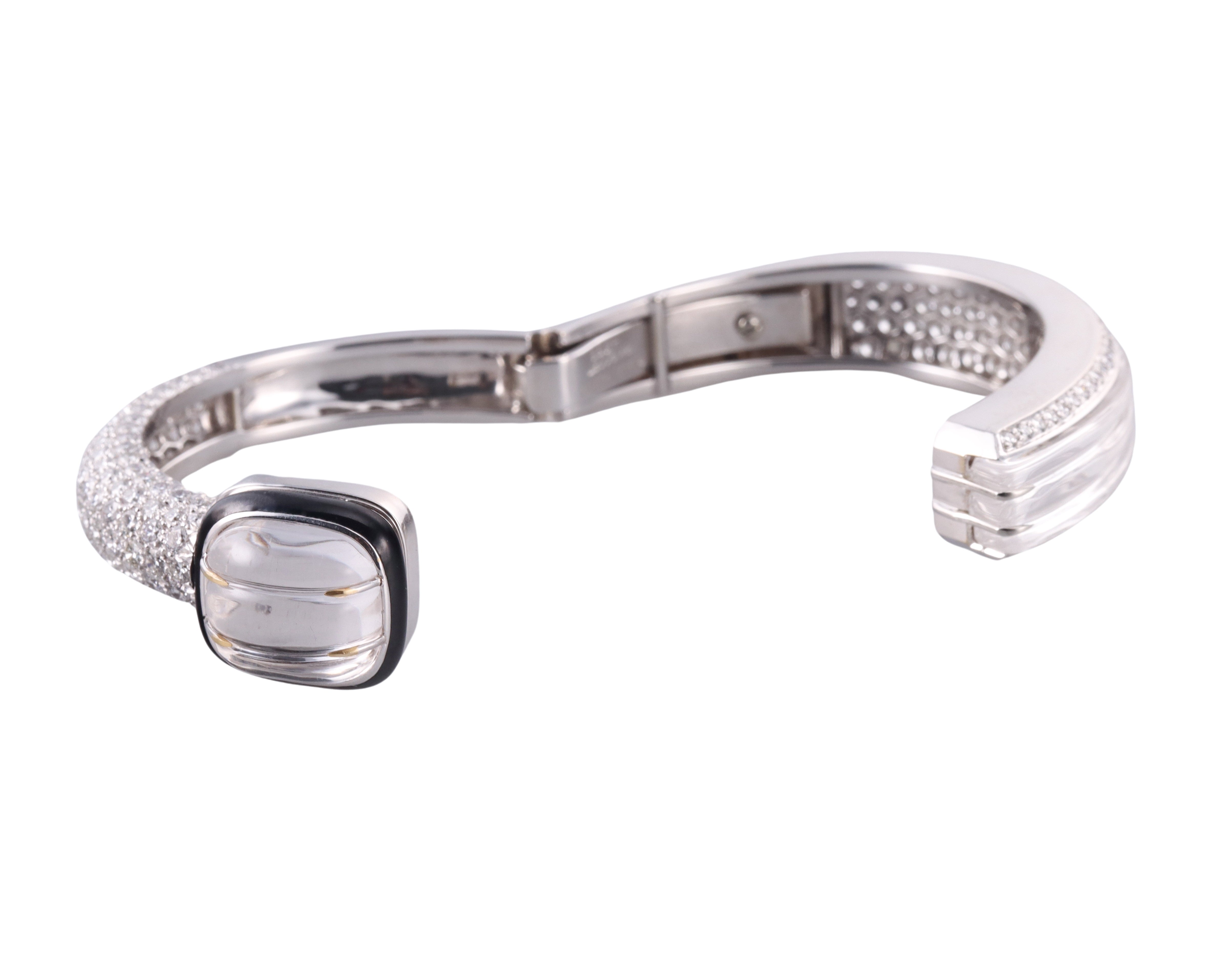 David Webb Enamel Crystal Diamond Gold Platinum Comet Bracelet