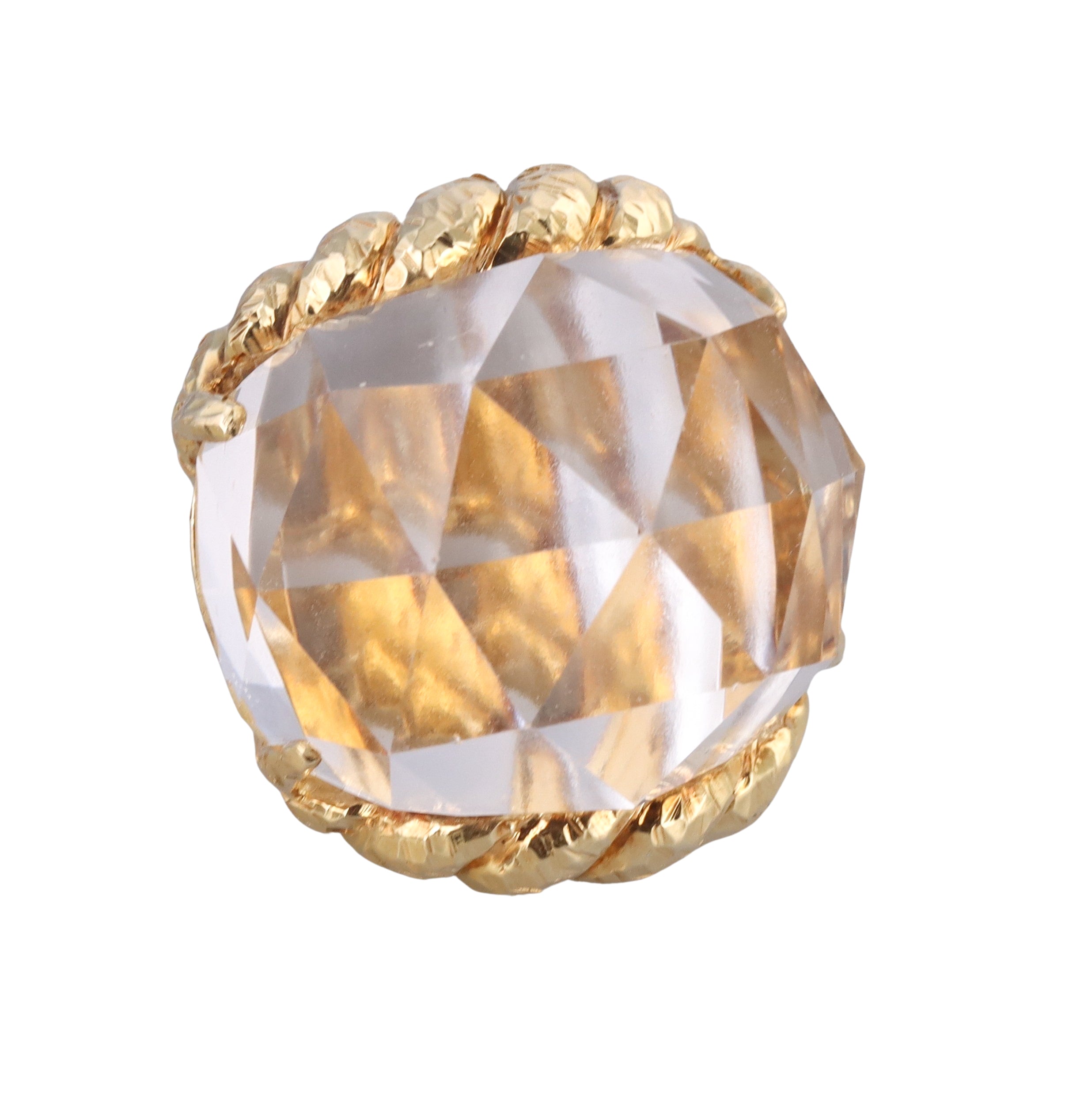 David Webb Crystal Gold Iceberg Ring