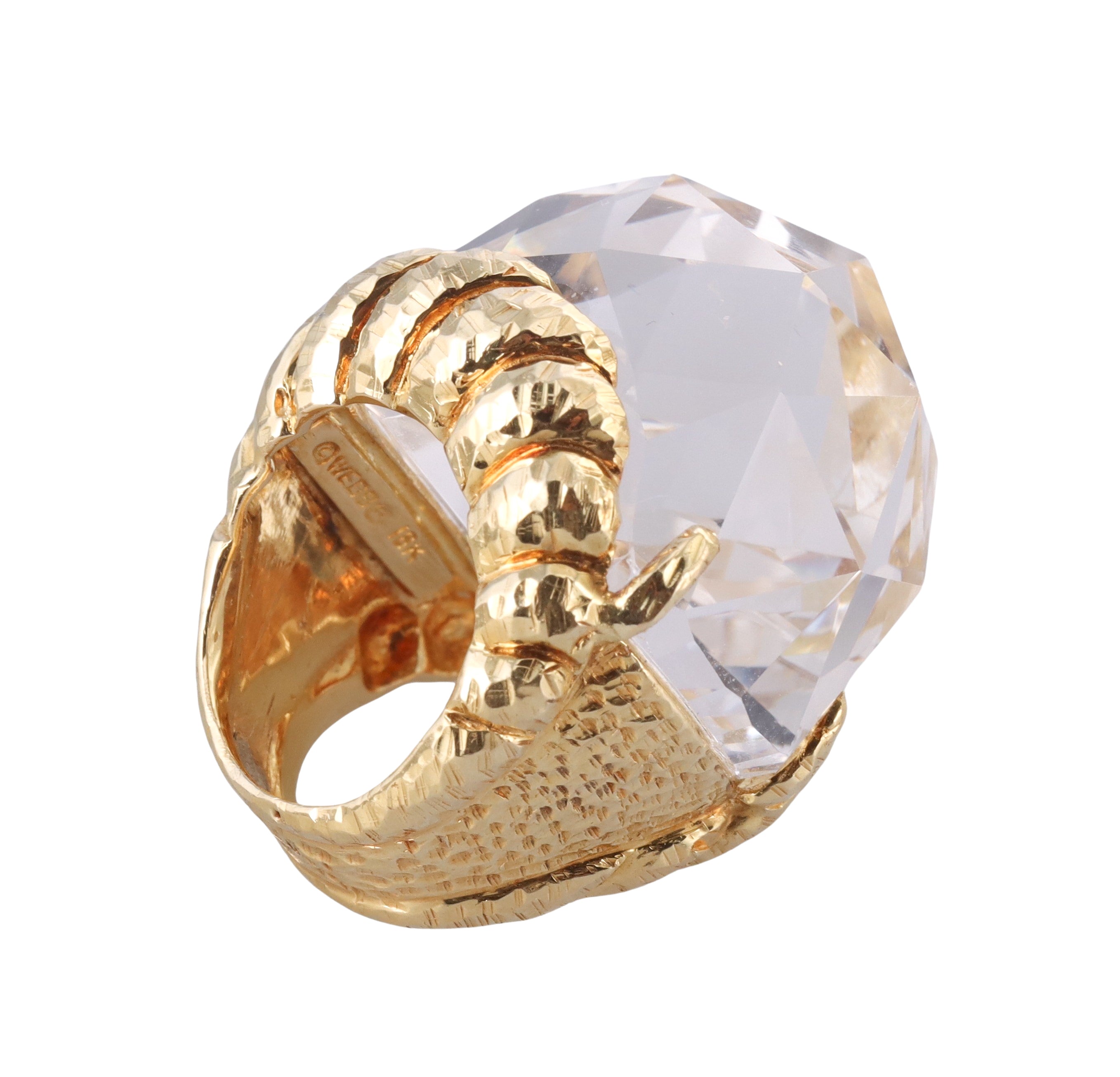 David Webb Crystal Gold Iceberg Ring