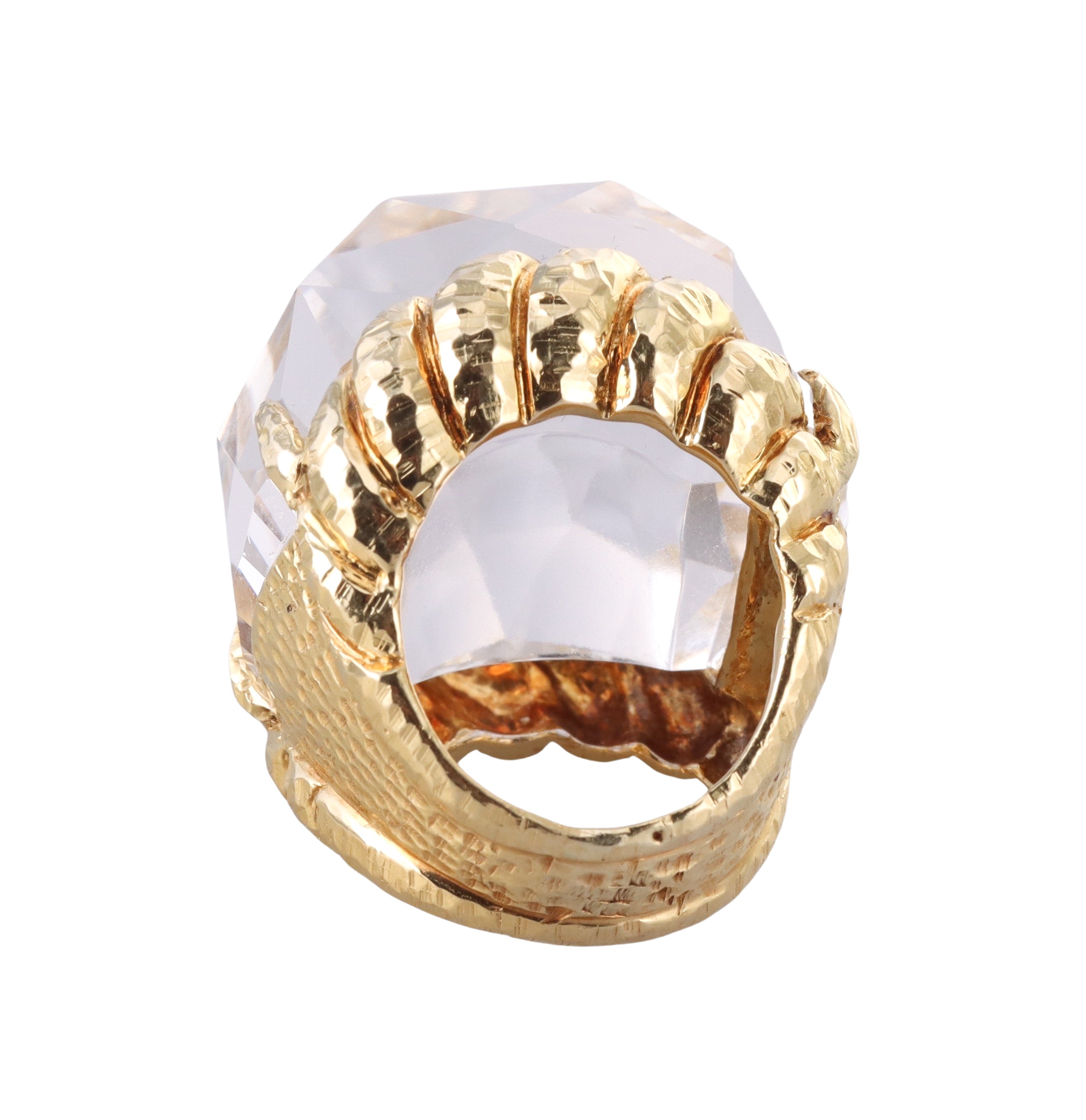 David Webb Crystal Gold Iceberg Ring