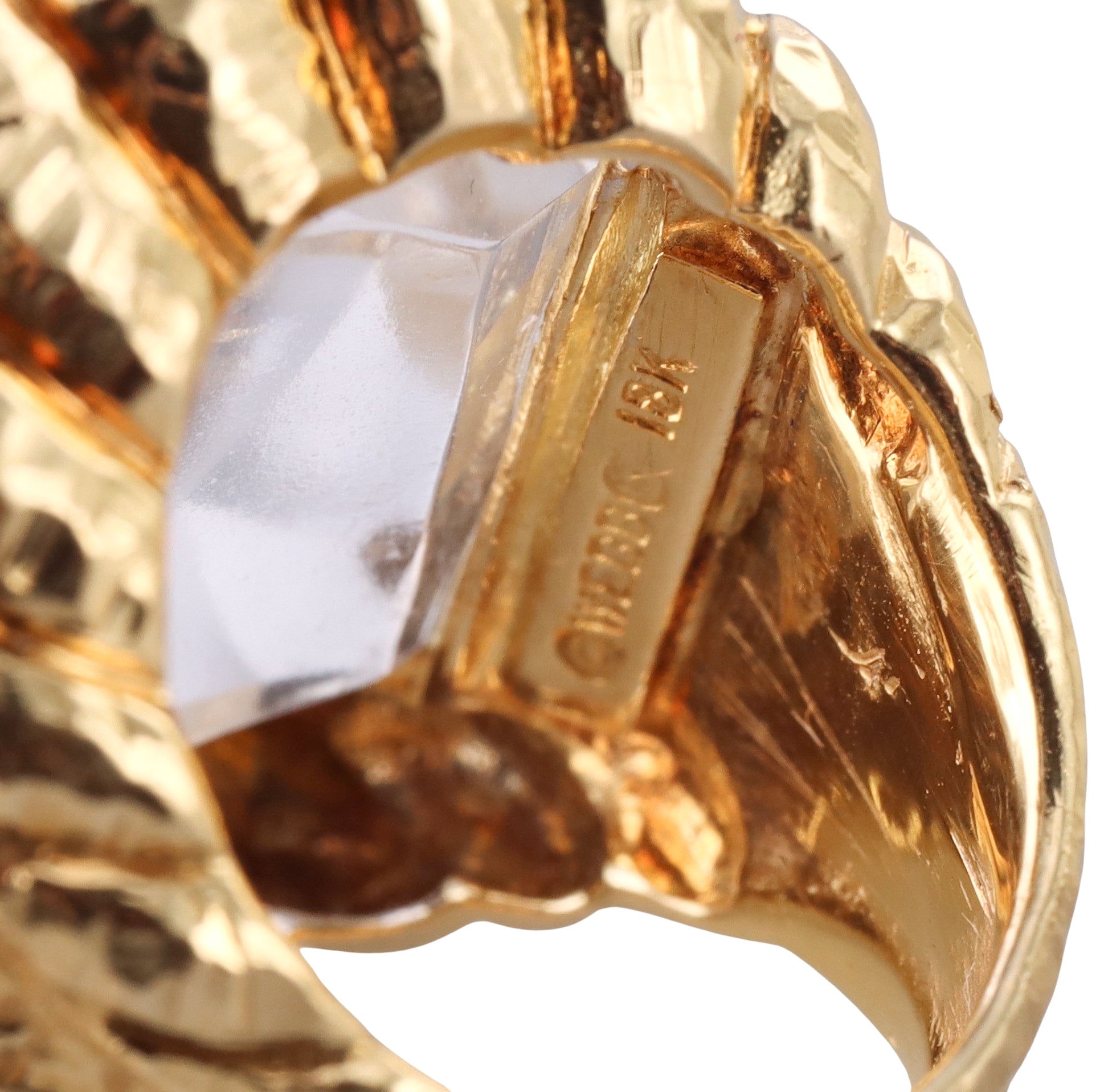 David Webb Crystal Gold Iceberg Ring
