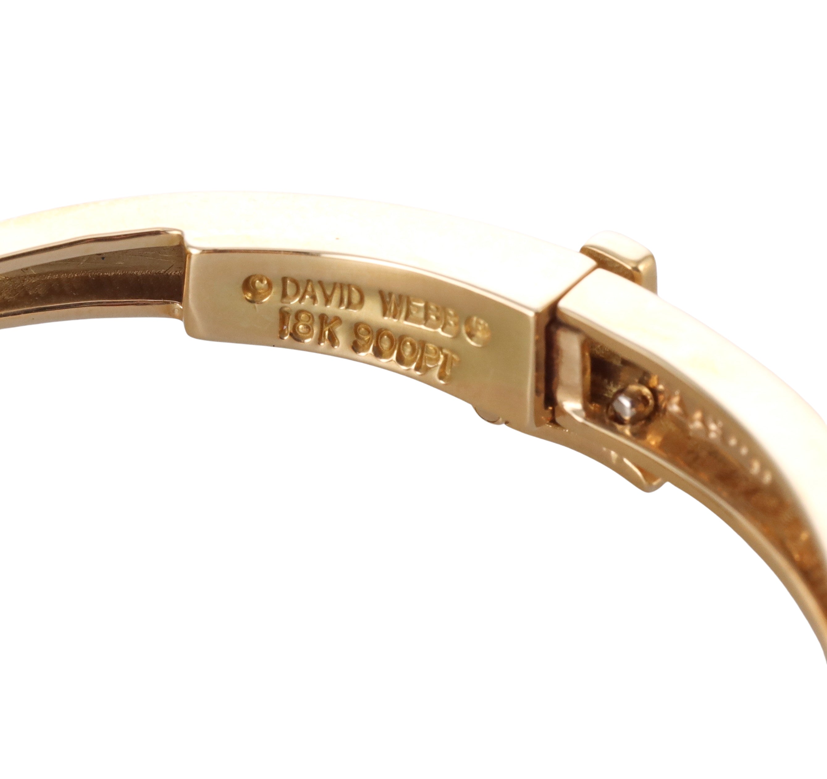 David Webb White Enamel Diamond Gold Platinum Skip Bracelet