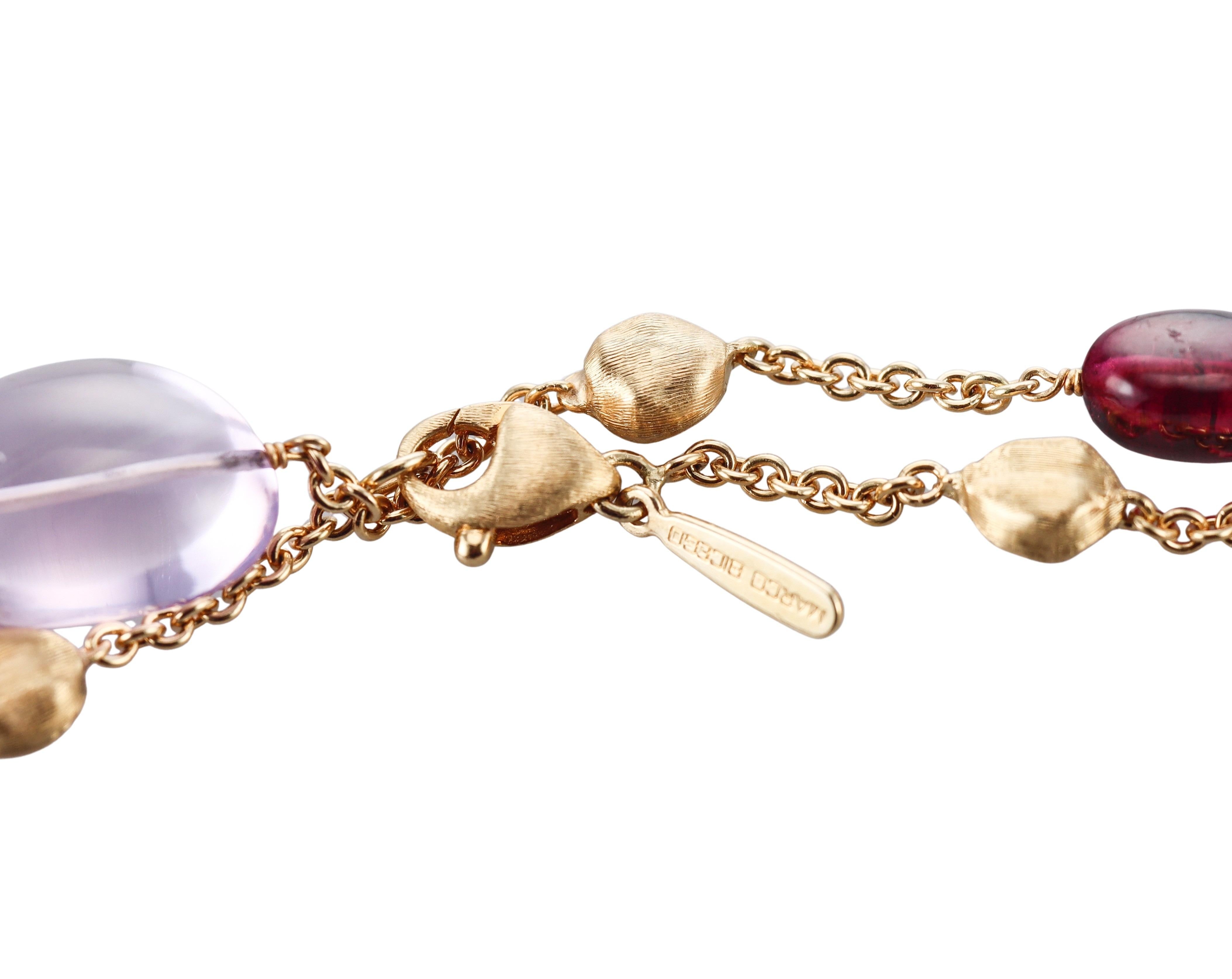 Marco Bicego Confetti Gemme Rhodolite Amethyst Gold Long Necklace