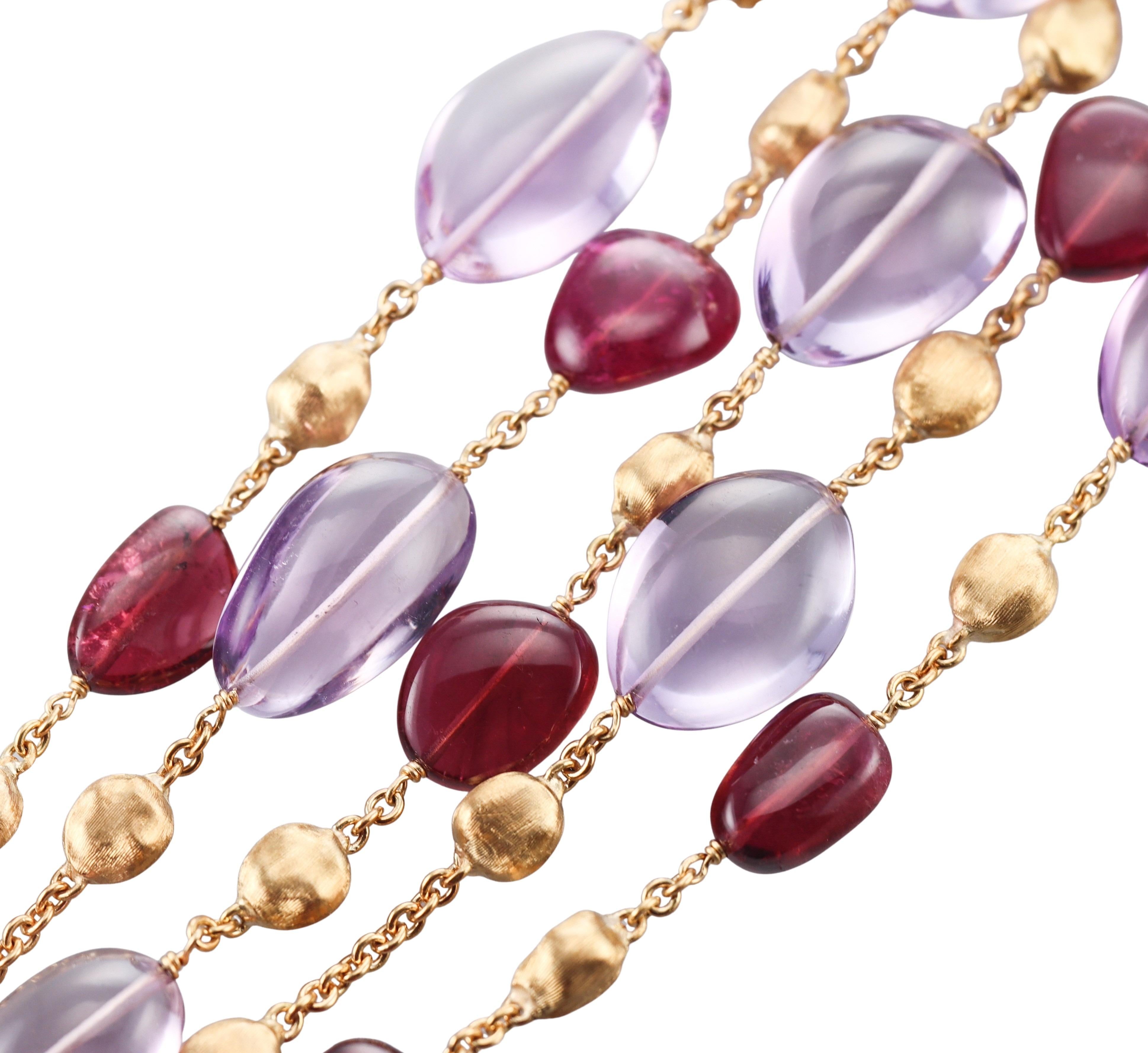 Marco Bicego Confetti Gemme Rhodolite Amethyst Gold Bracelet