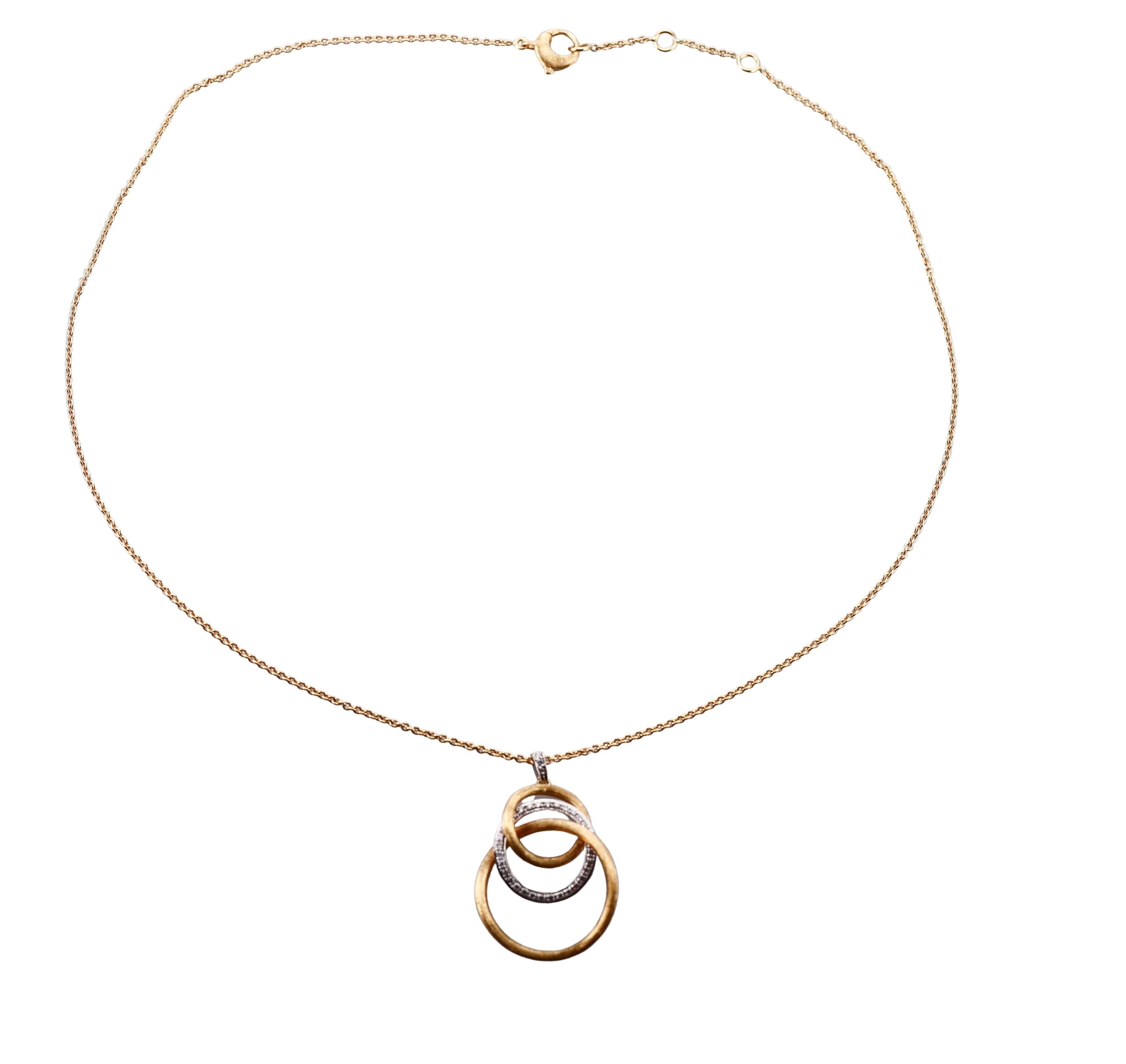 Marco Bicego Jaipur Link Diamond Gold Pendant Necklace
