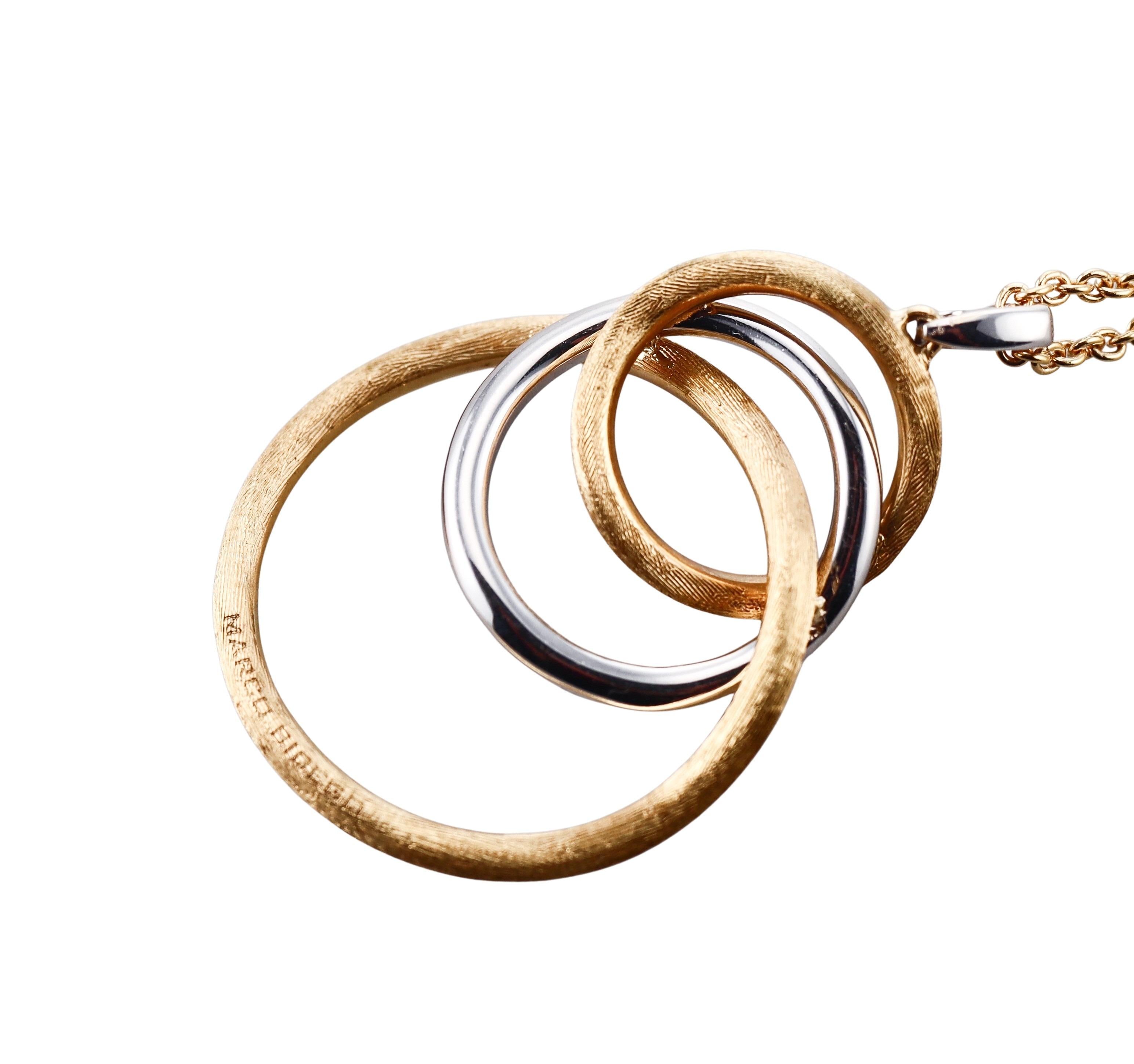 Marco Bicego Jaipur Link Diamond Gold Pendant Necklace