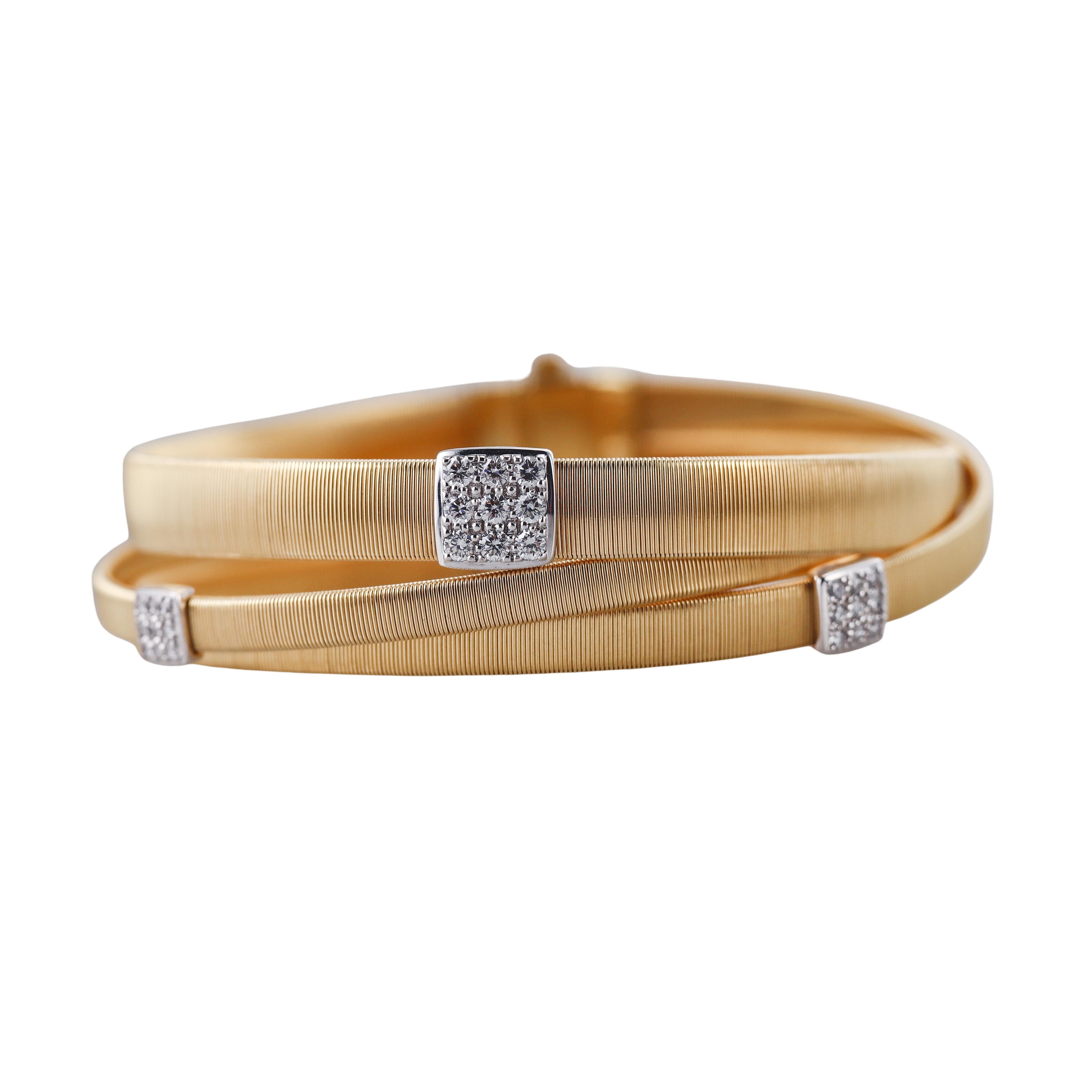 Marco Bicego Masai Diamond Gold Mixed Coil Bracelet