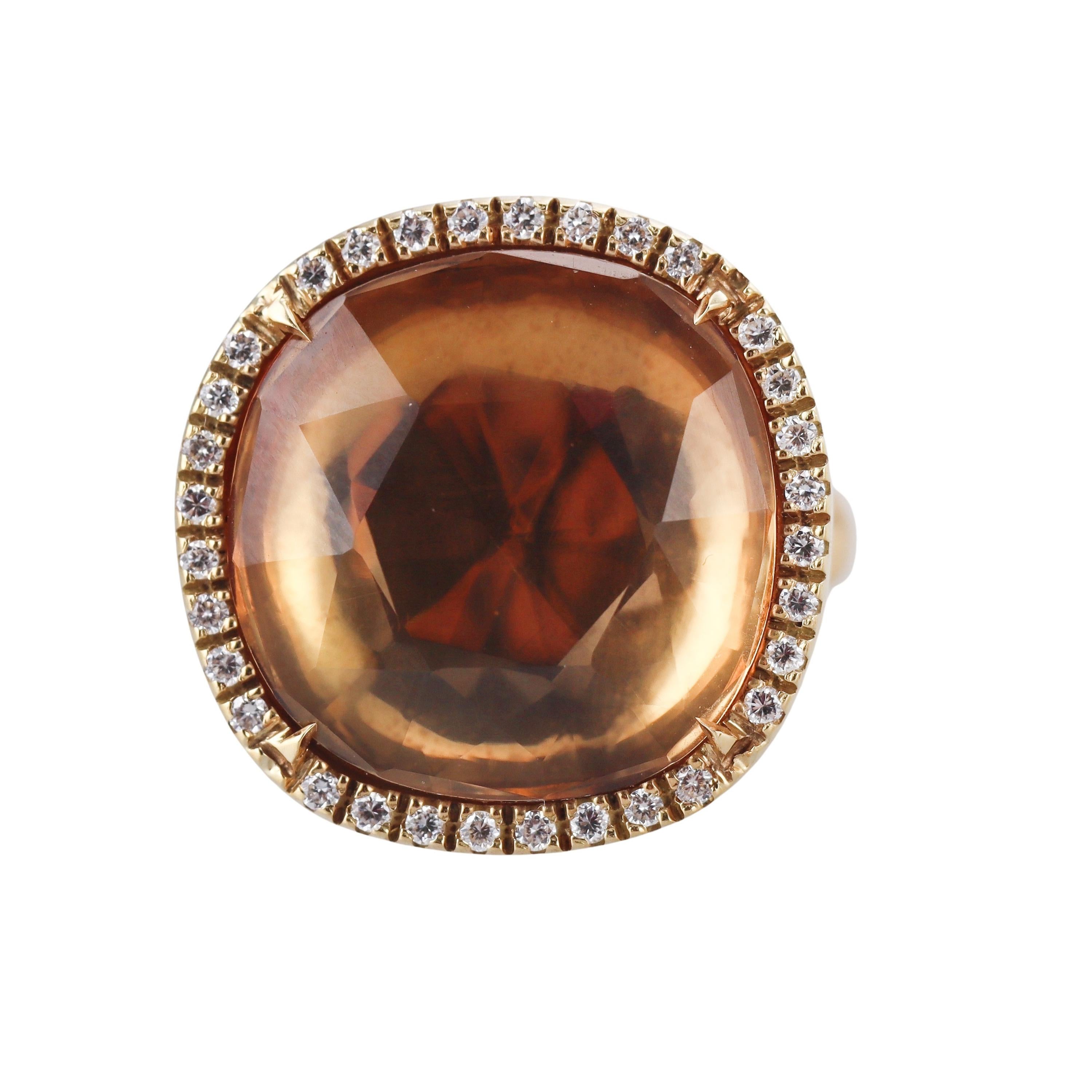 Marco Bicego Jaipur Citrine Diamond Gold Ring