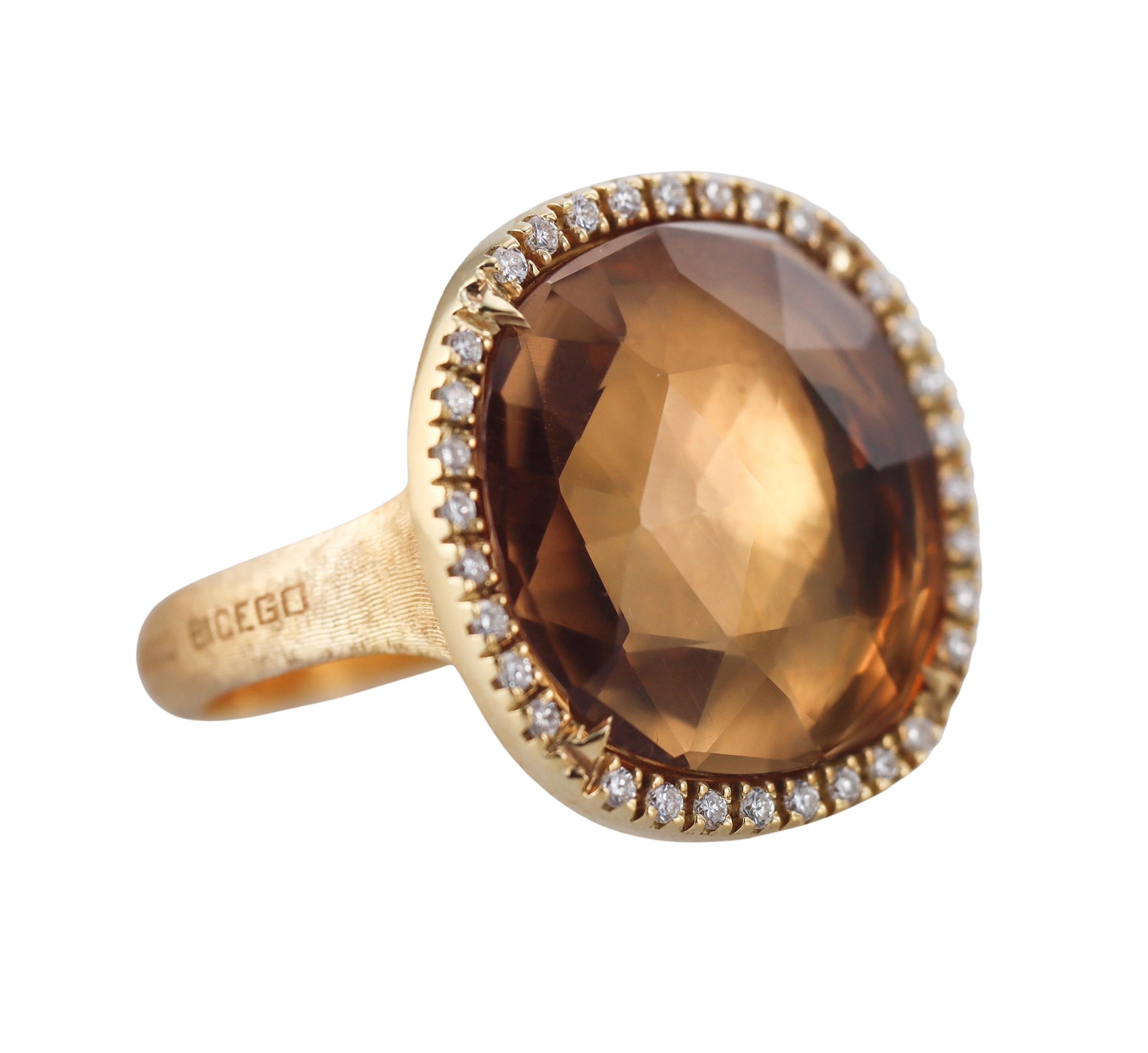 Marco Bicego Jaipur Citrine Diamond Gold Ring